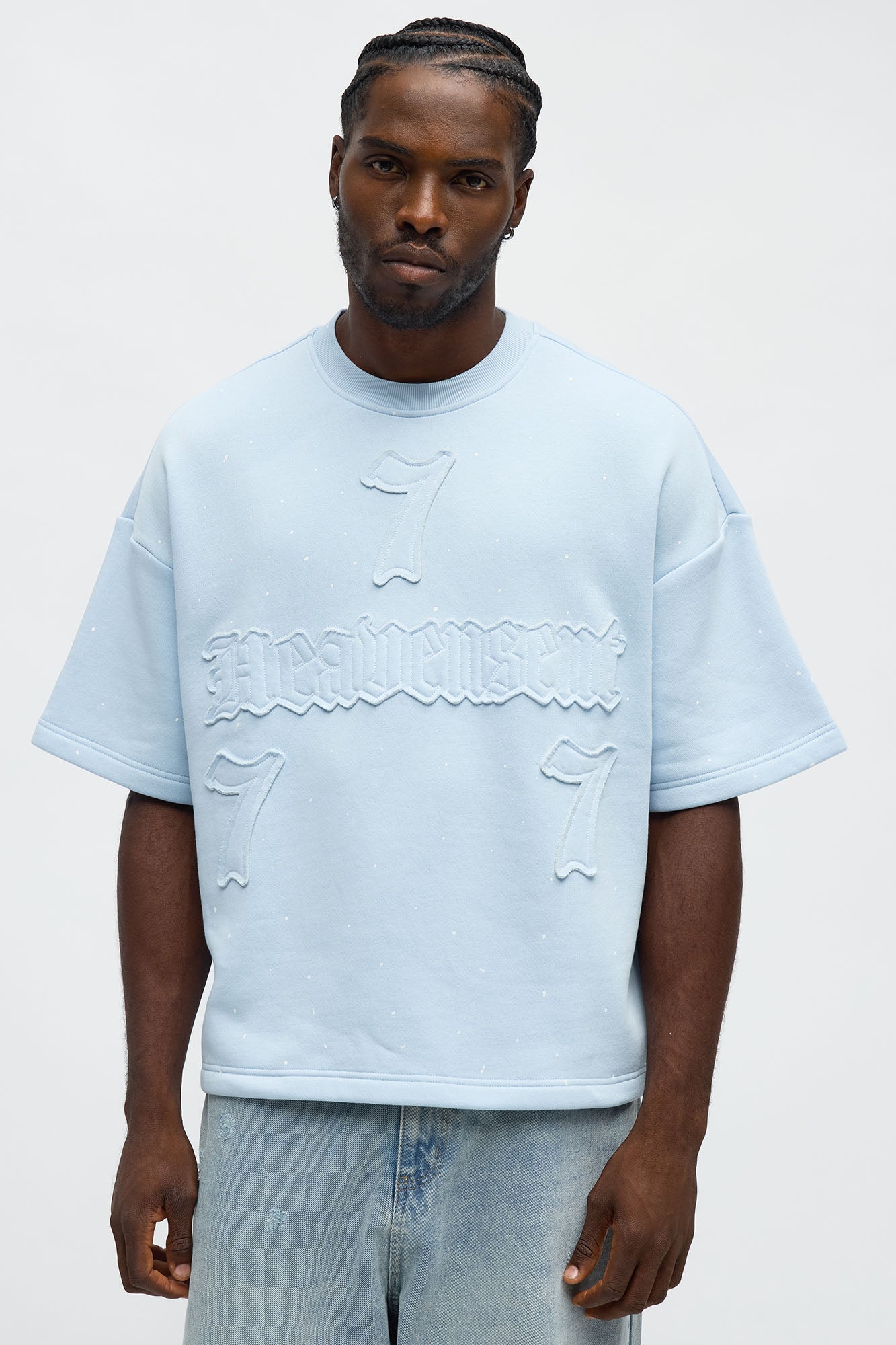 Relaxed Heavensent 777 Short Sleeve Tee - Blue/combo