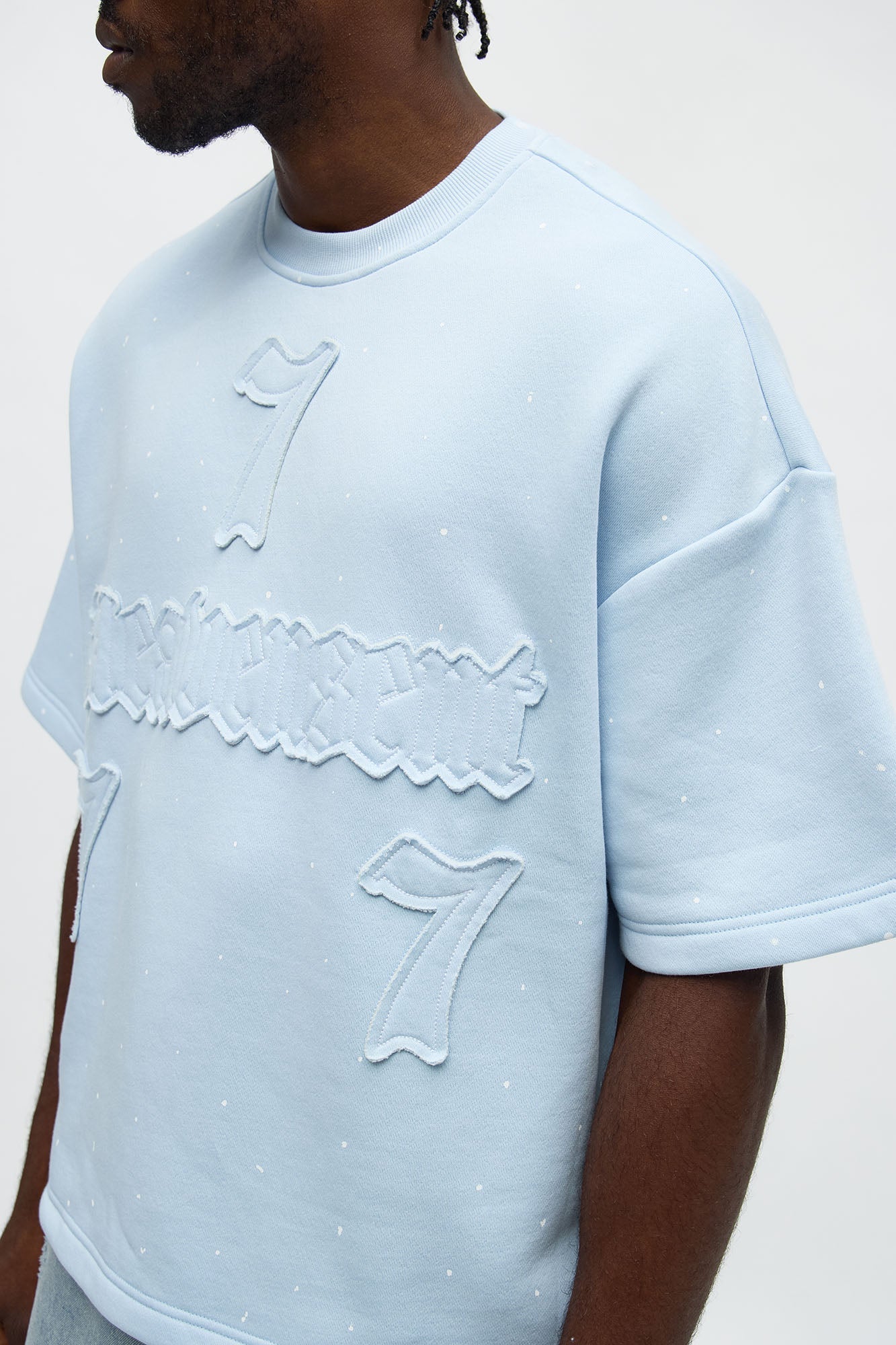 Relaxed Heavensent 777 Short Sleeve Tee - Blue/combo