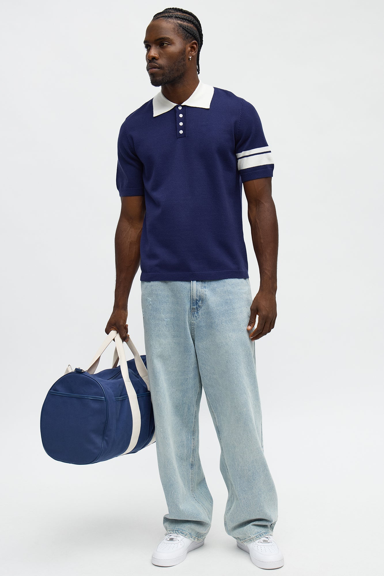 Relaxed Harbor Hill Colorblock Polo - Navy/combo