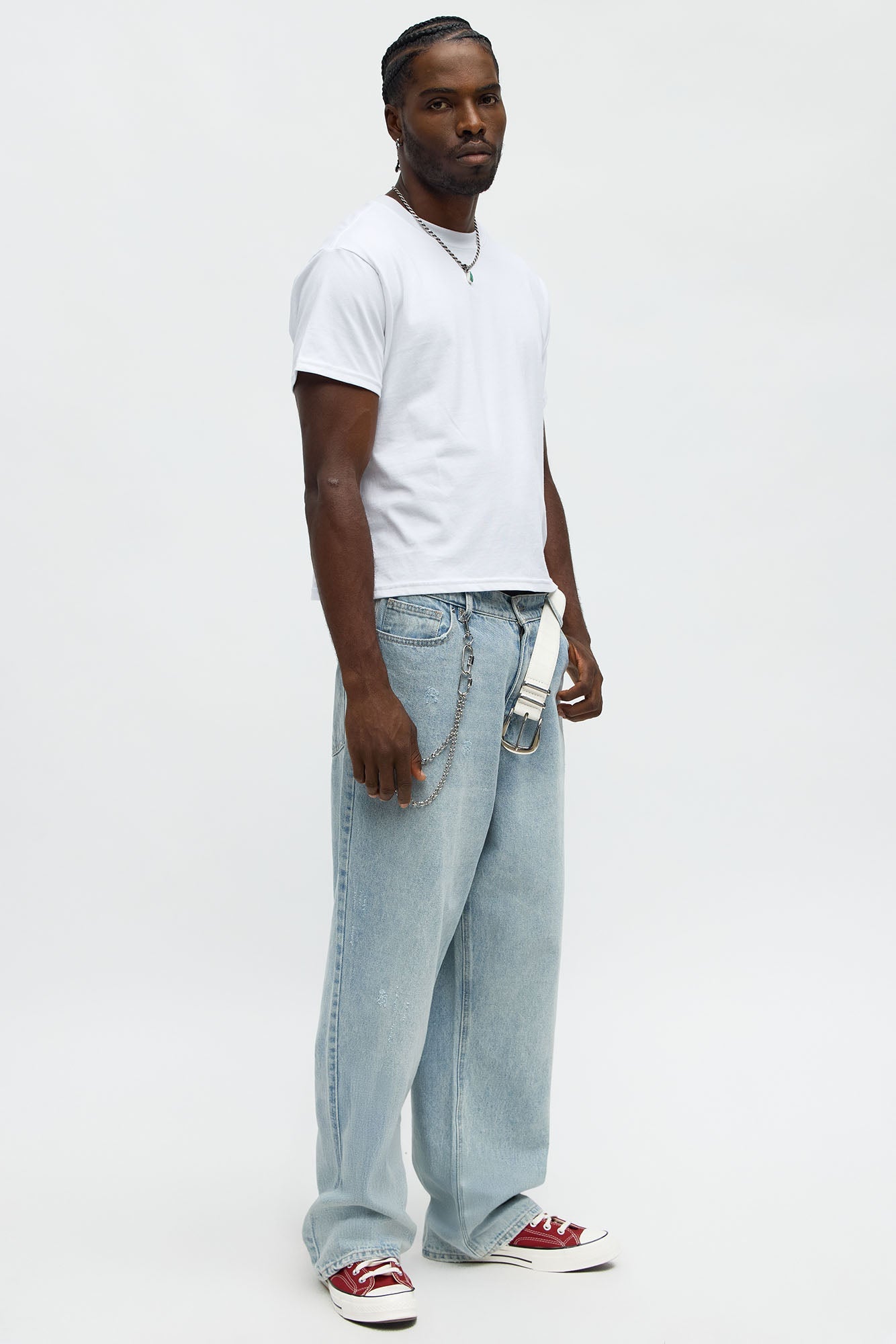 Cropped Crew Baby Tee - White