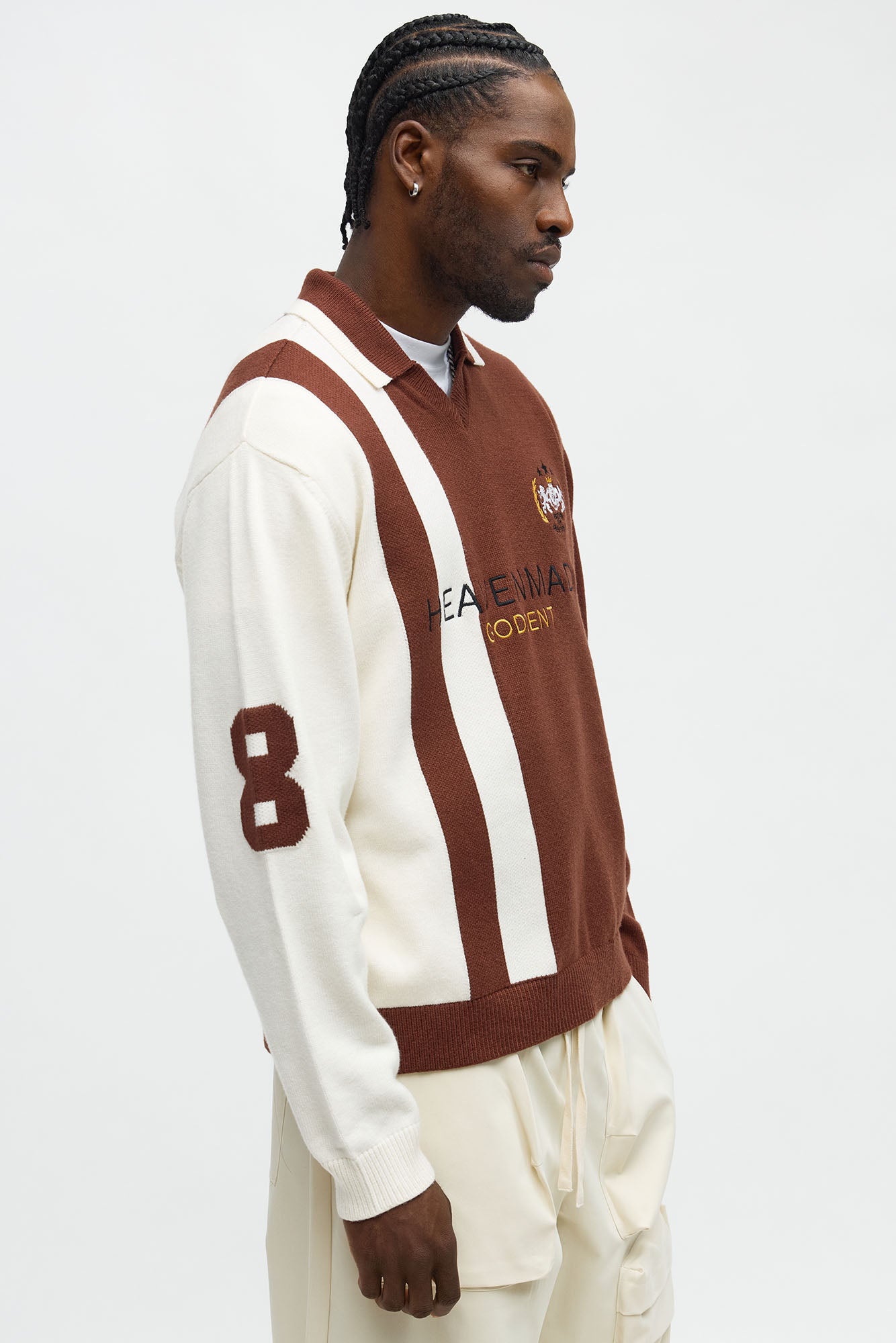 Distant Daydream Vneck Sweater - Brown Combo