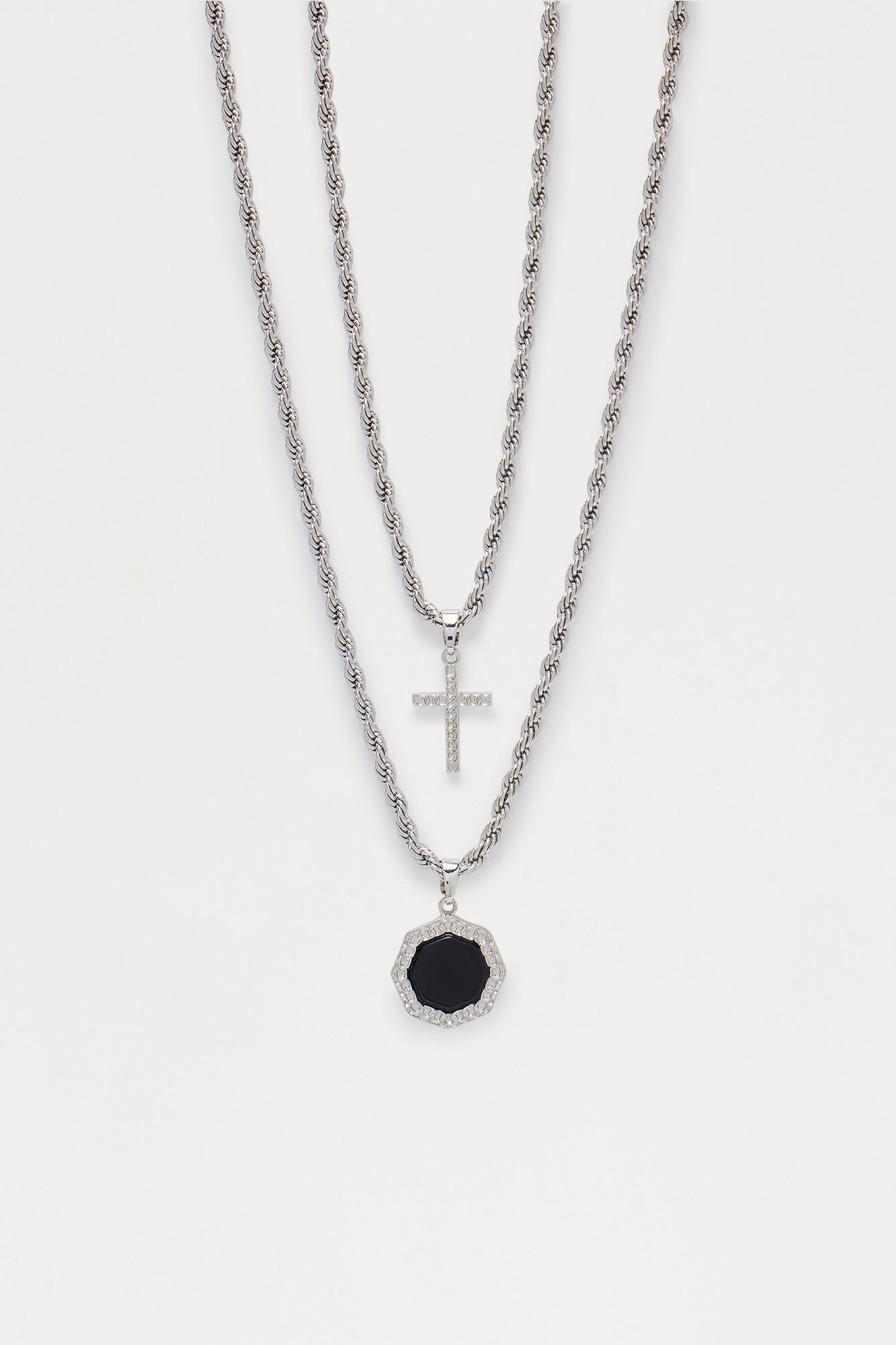 Stealth Pendant Necklace Set - Silver