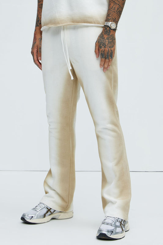 Tyson Blurred Lines Skinny Flare Sweatpants - Cream