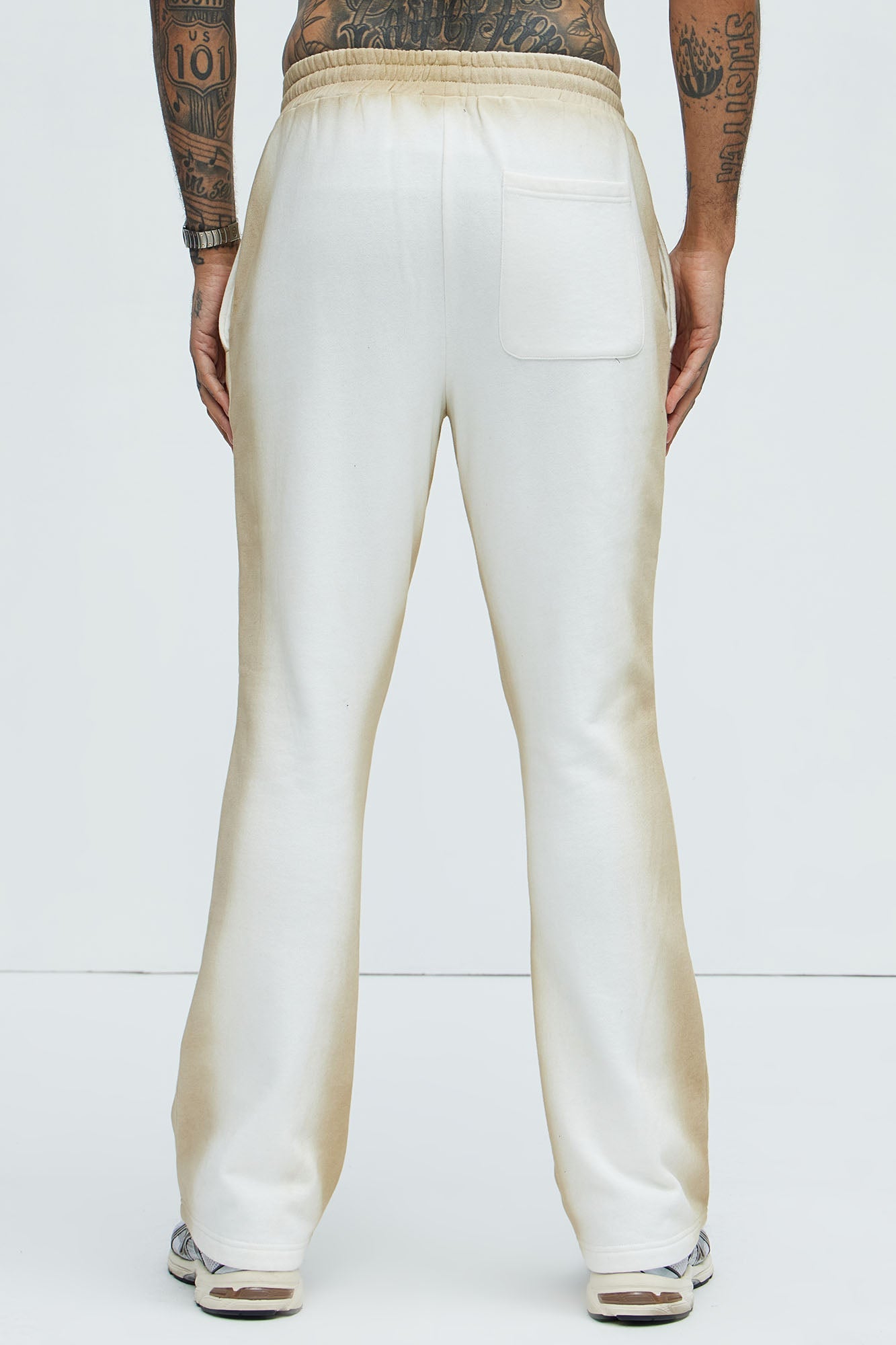 Tyson Blurred Lines Skinny Flare Sweatpants - Cream