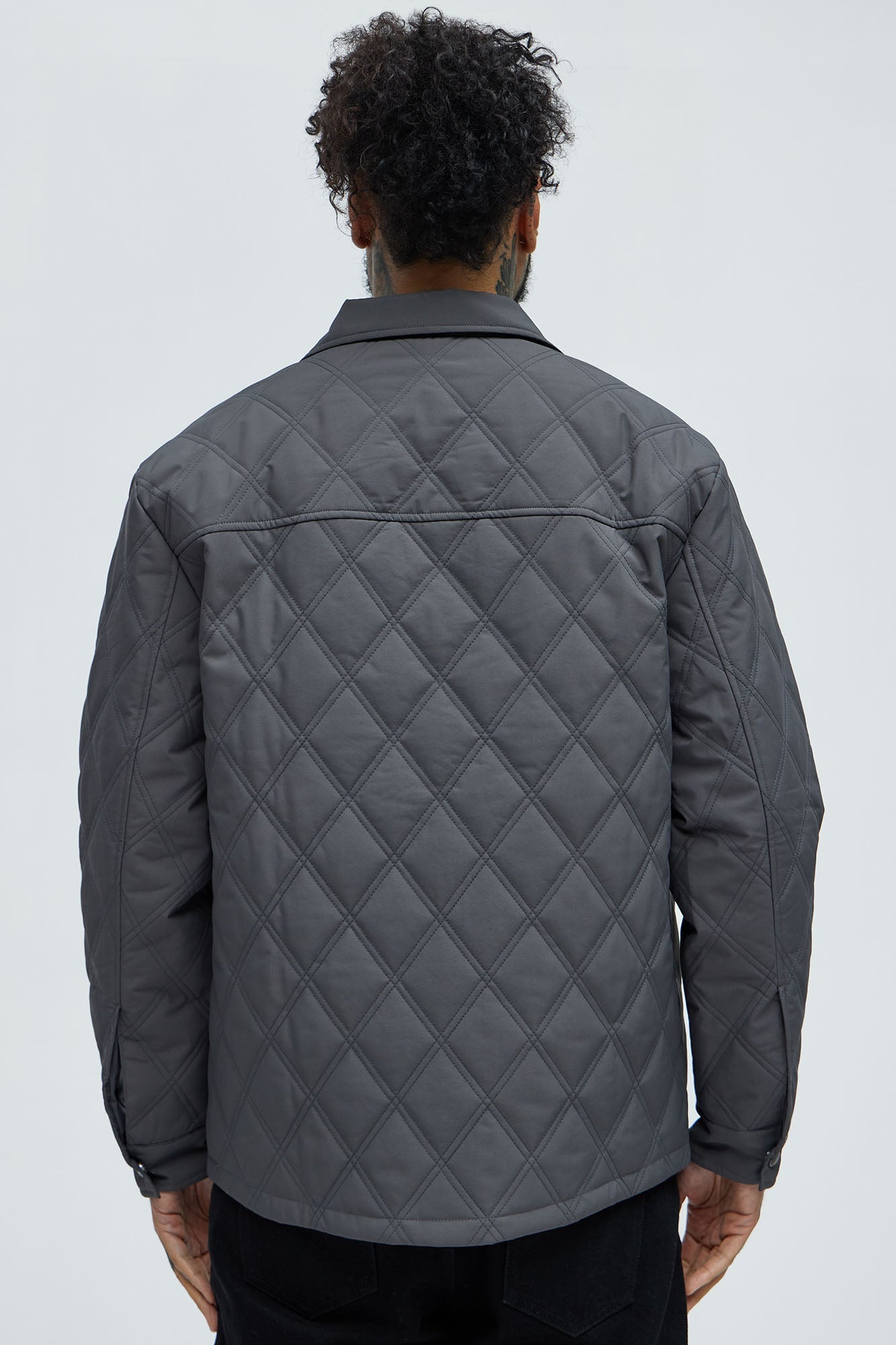 Auburn Quilted Shirt Jacket - Charcoal