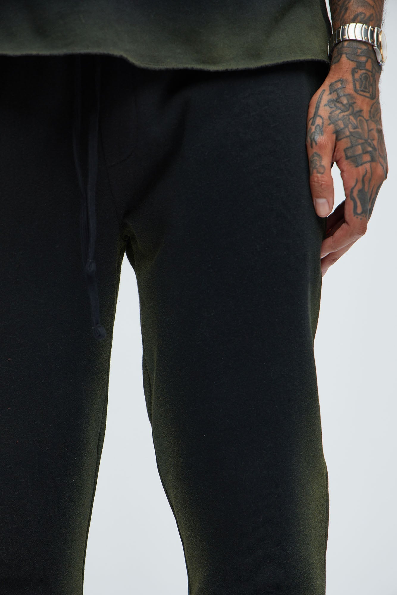 Tyson Blurred Lines Skinny Flare Sweatpants - Black