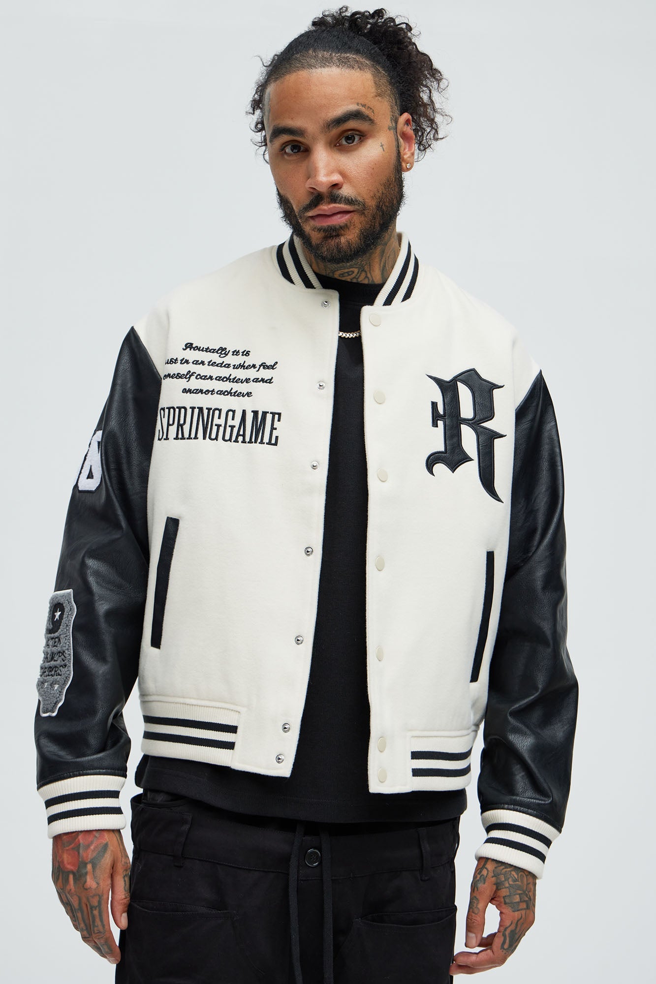 Spring Game Varsity Jacket - Cream