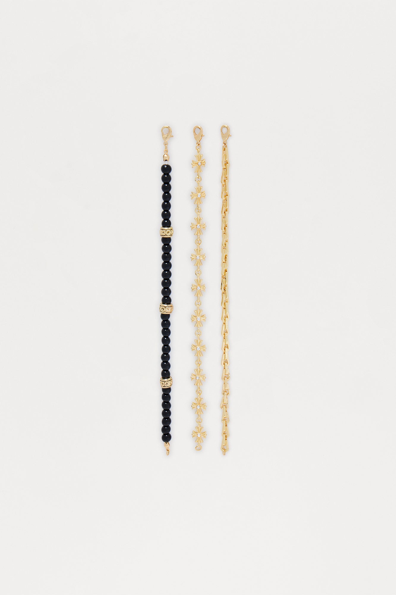 Distinct Mixed Bracelet Set - Gold