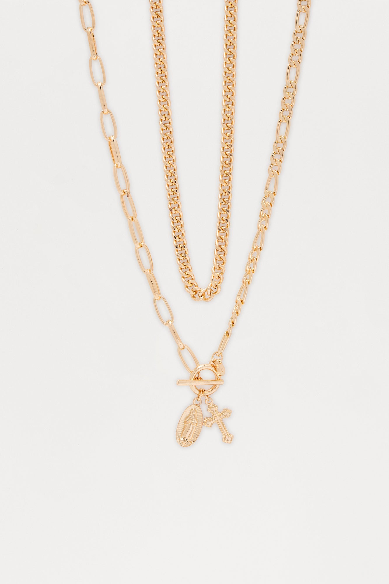 Rebellion Pendant Necklace Set - Gold