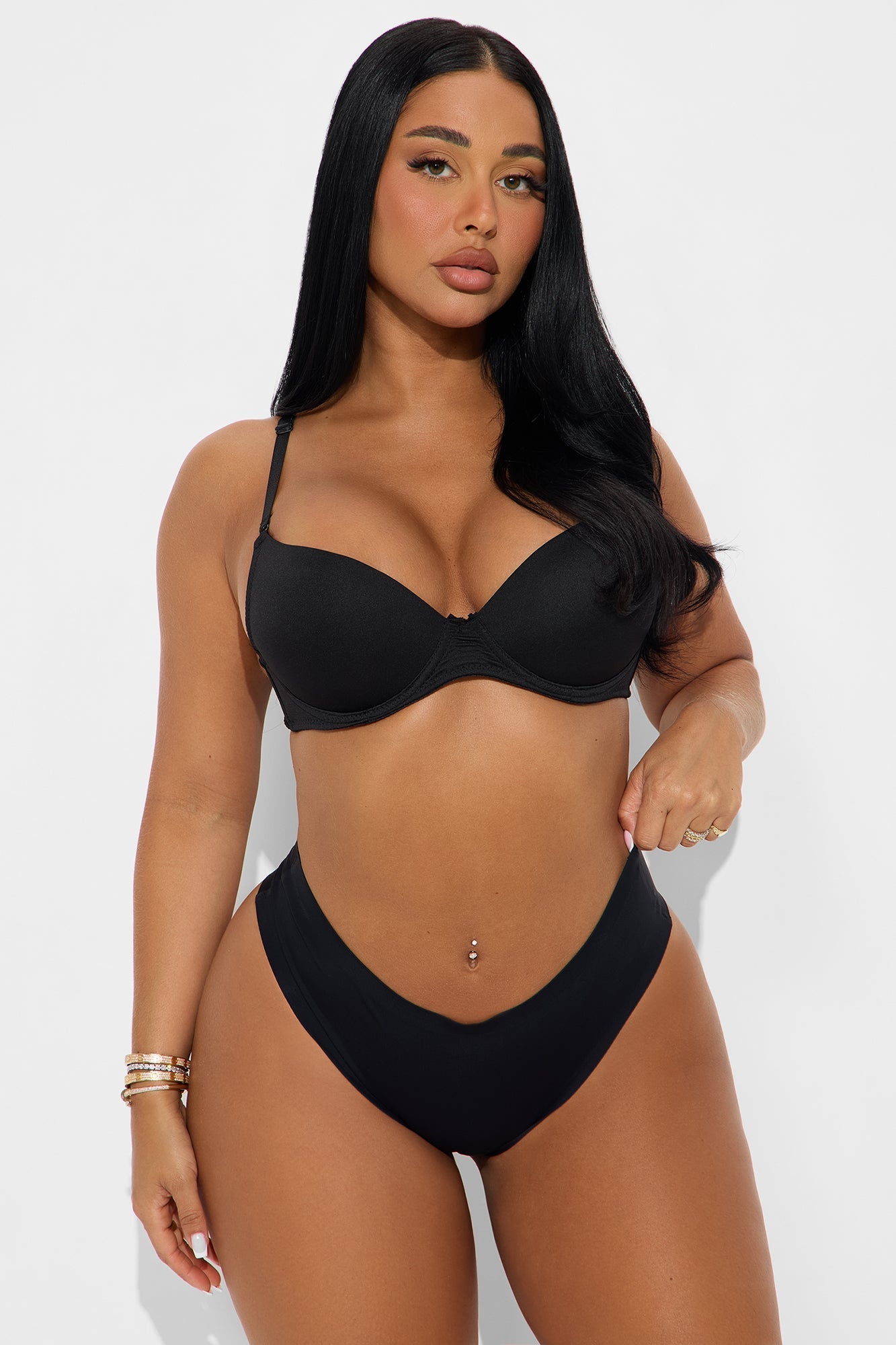 Microfiber No Show Mid Rise Briefs - Black