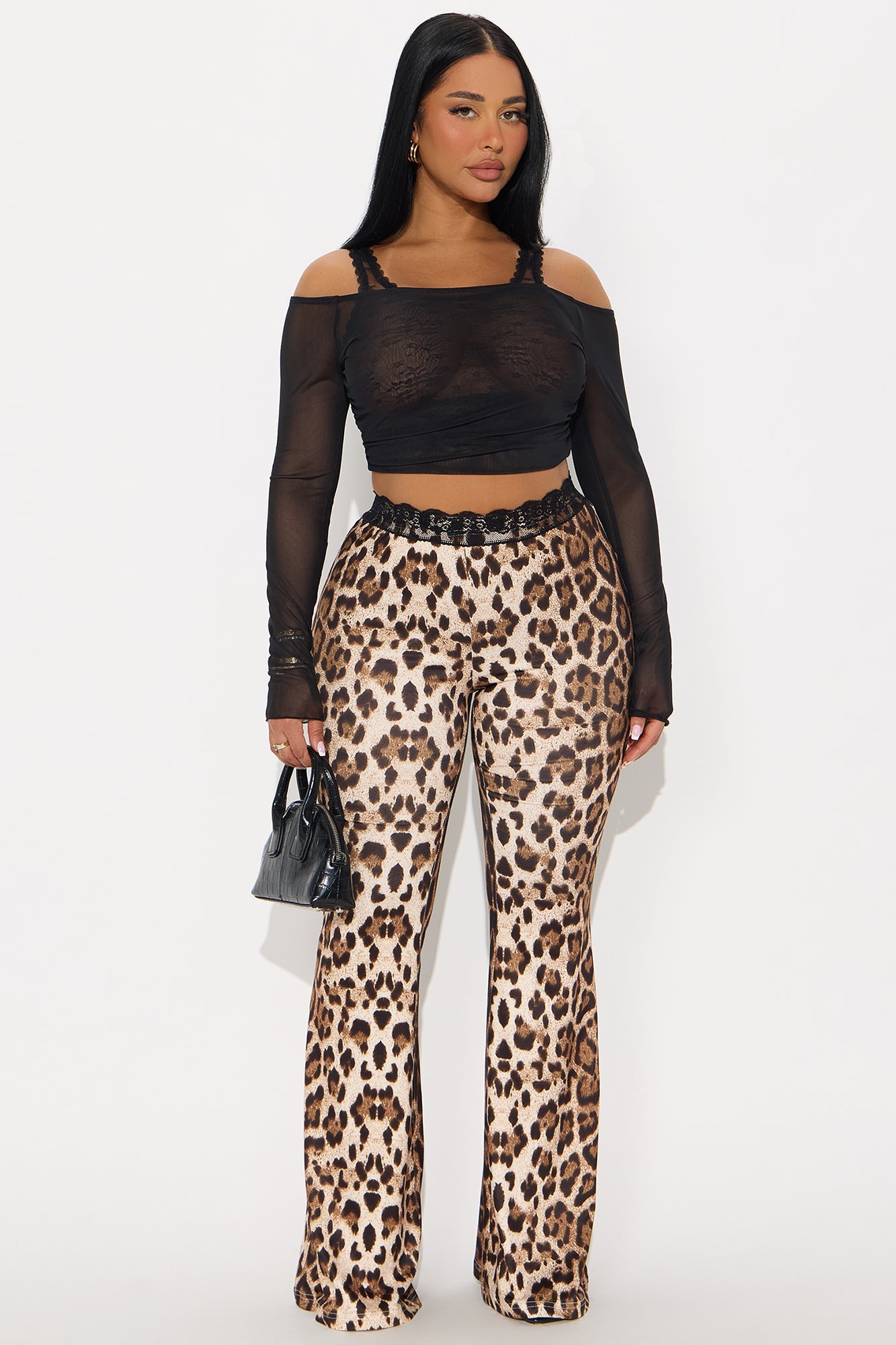 No Permission Leopard Flare Pant 32″ - Leopard