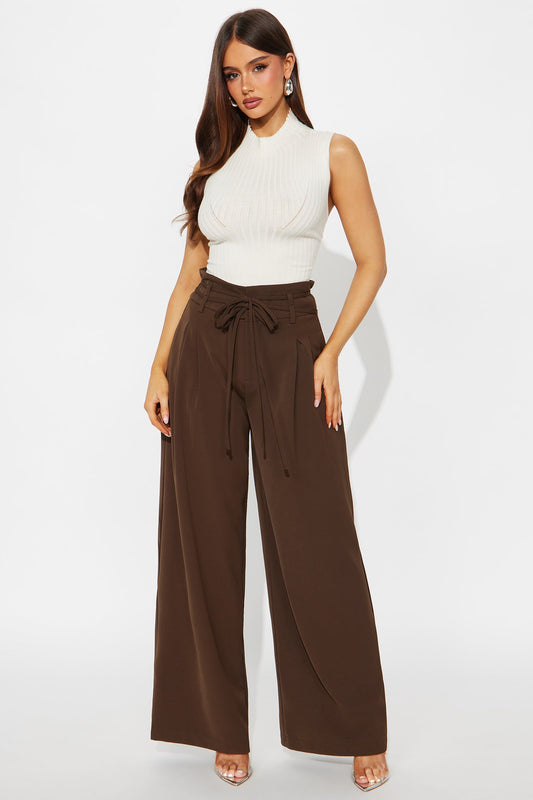 Always Ambitious Belted Trouser Pant 32″ - Brown