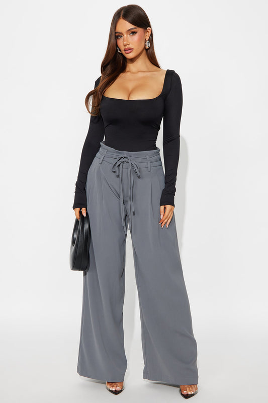 Always Ambitious Belted Trouser Pant 32″ - Grey