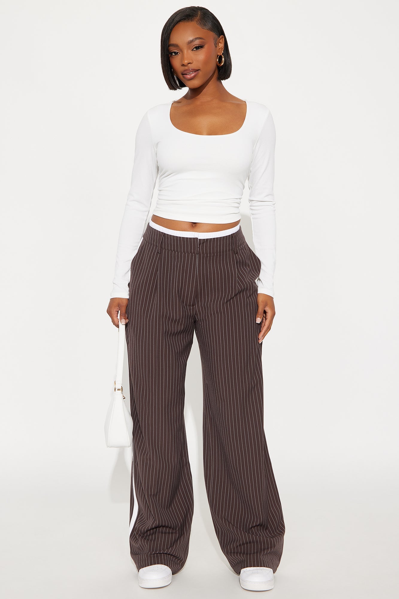 Dedicated To You Double Waistband Trouser - Mocha