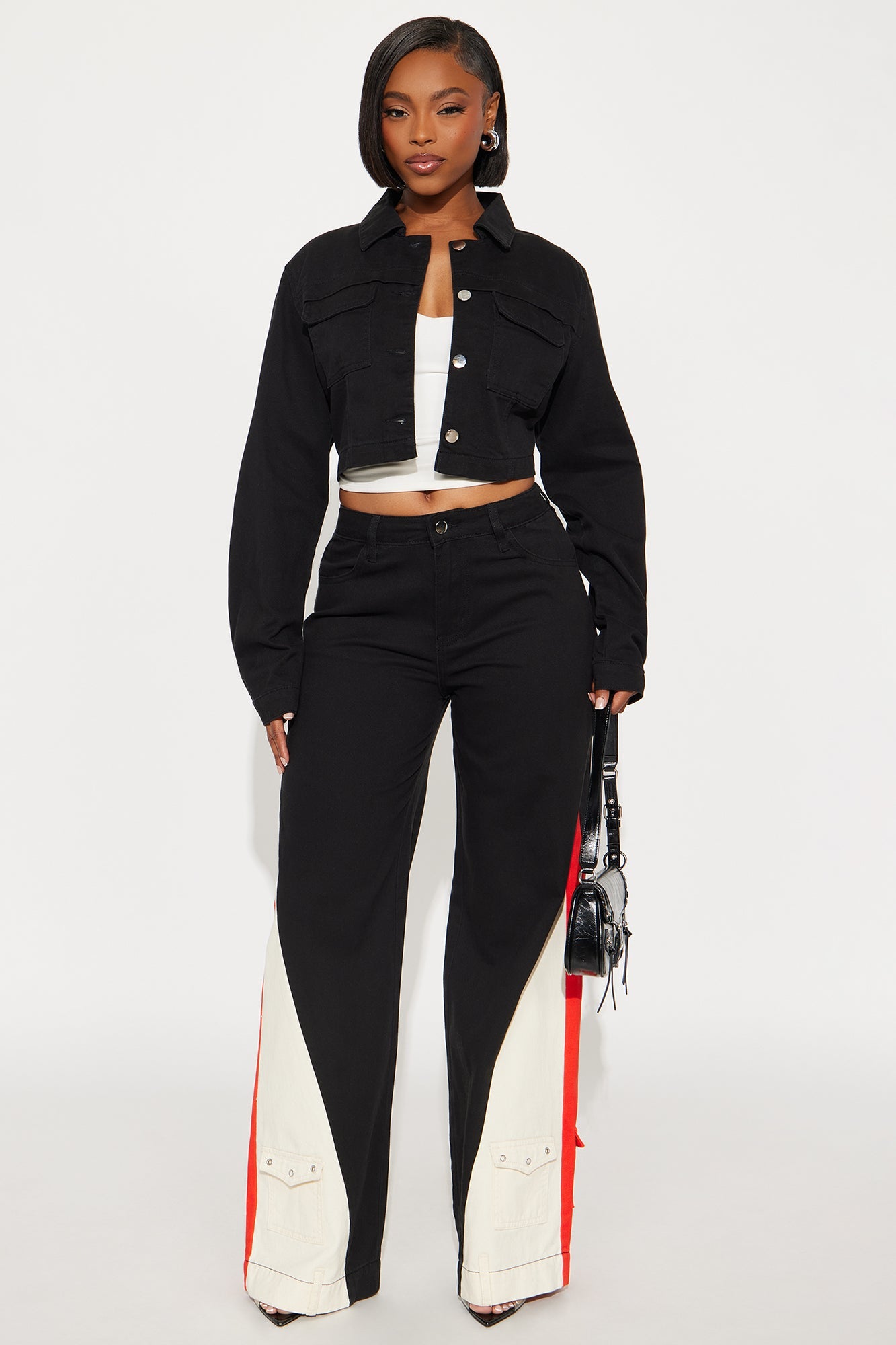 Locked In Denim Jacket Pant Set - Black