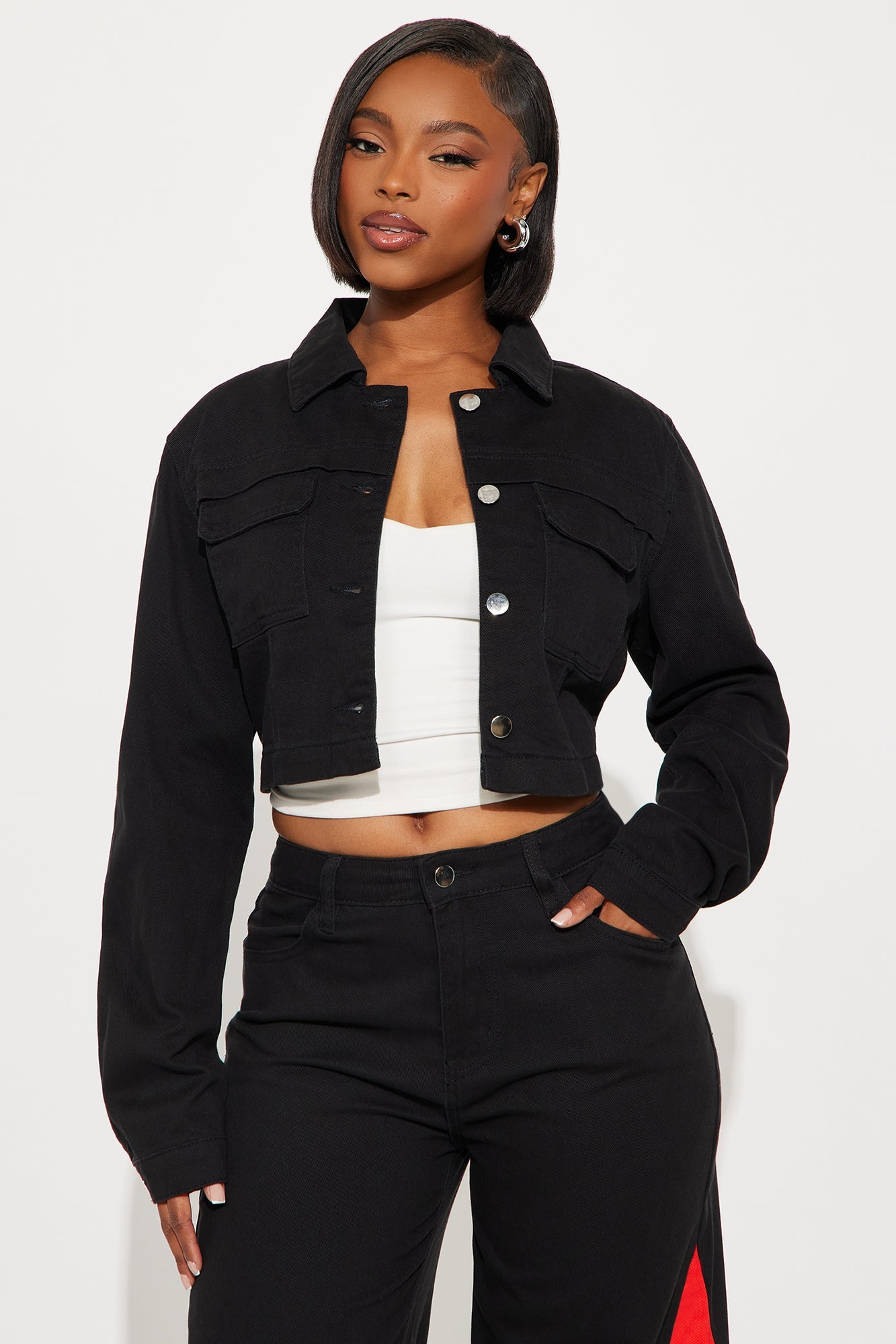 Locked In Denim Jacket Pant Set - Black