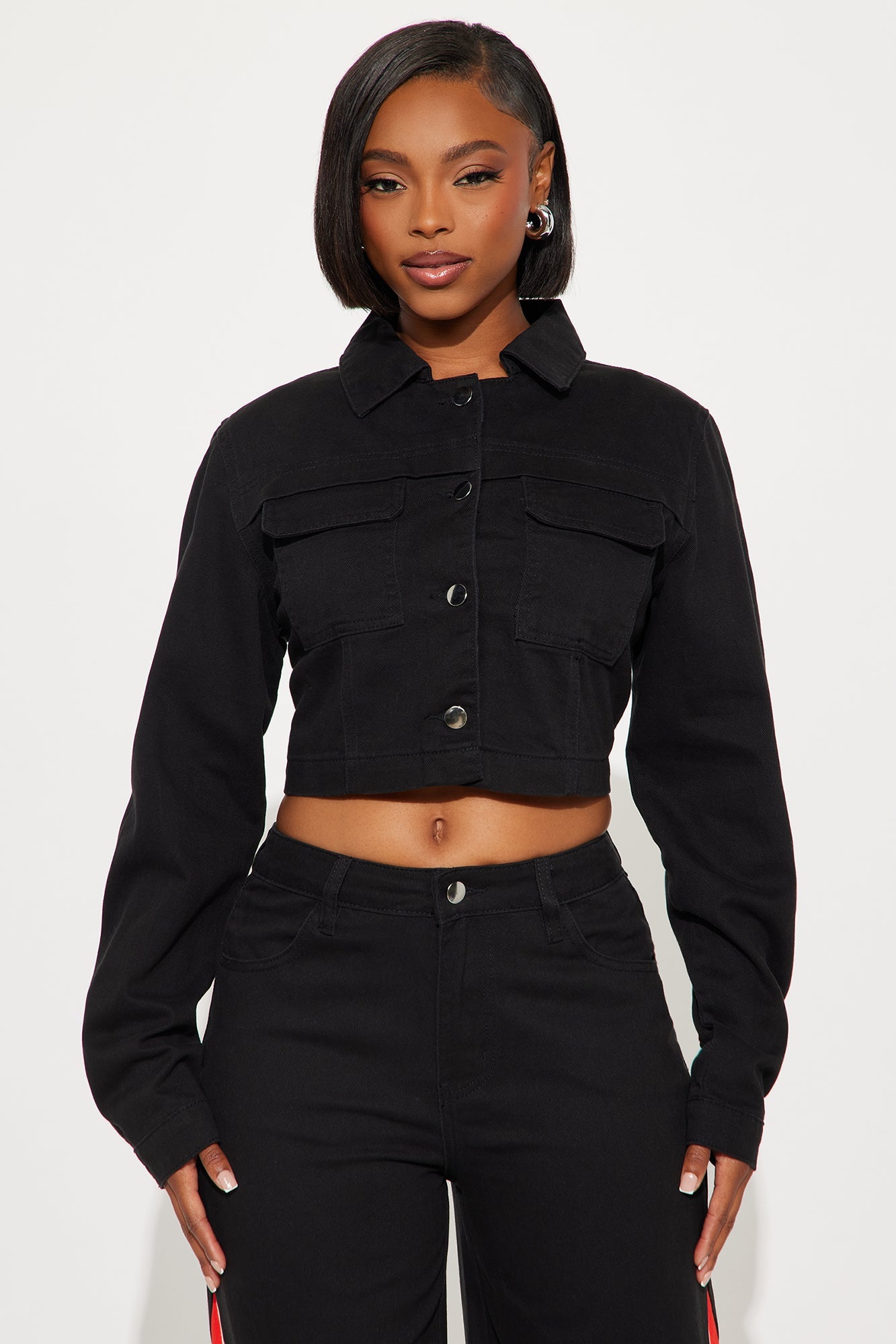 Locked In Denim Jacket Pant Set - Black