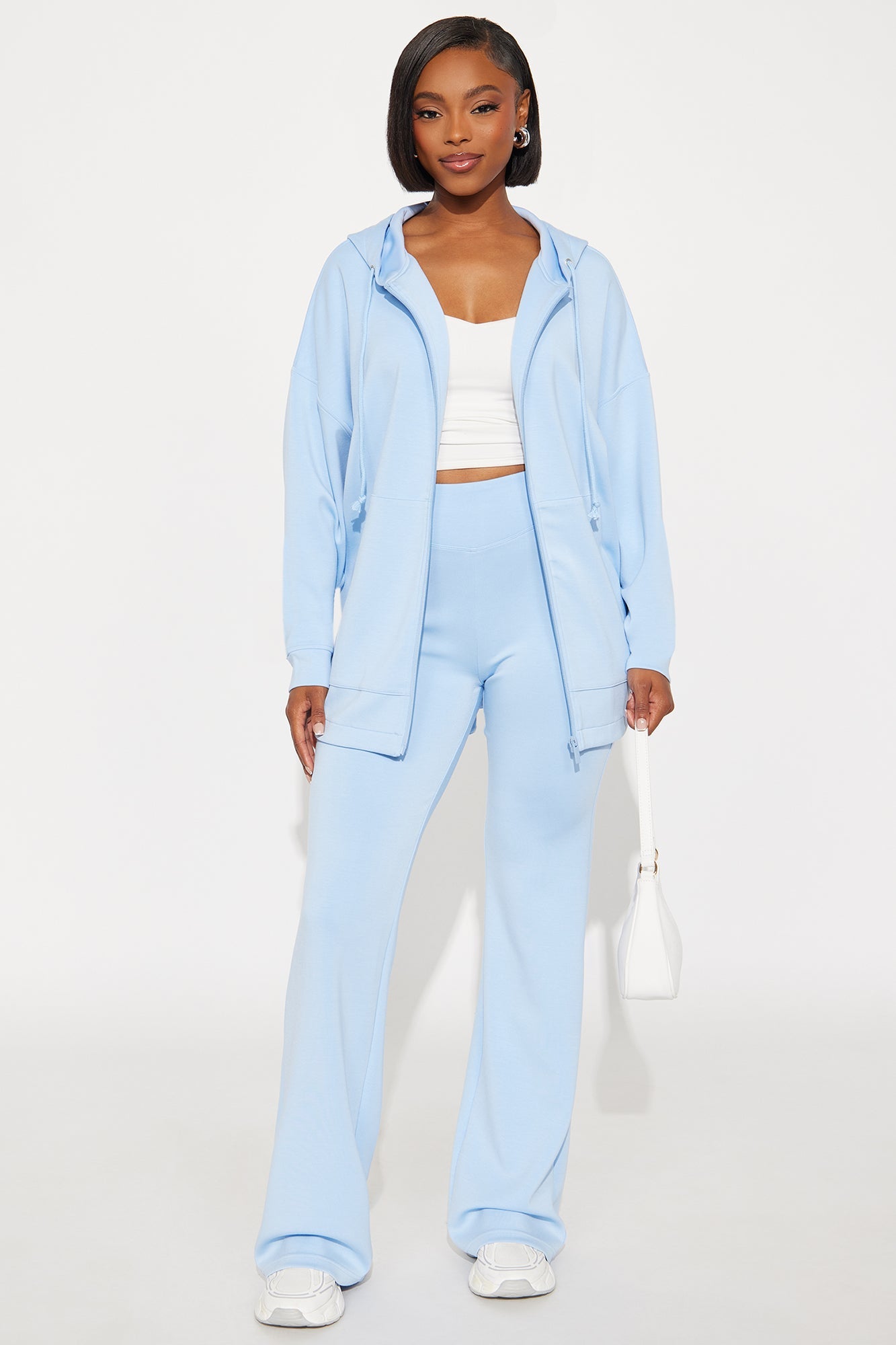 Sarah Ultra Soft Zip Up Hoodie - Light Blue