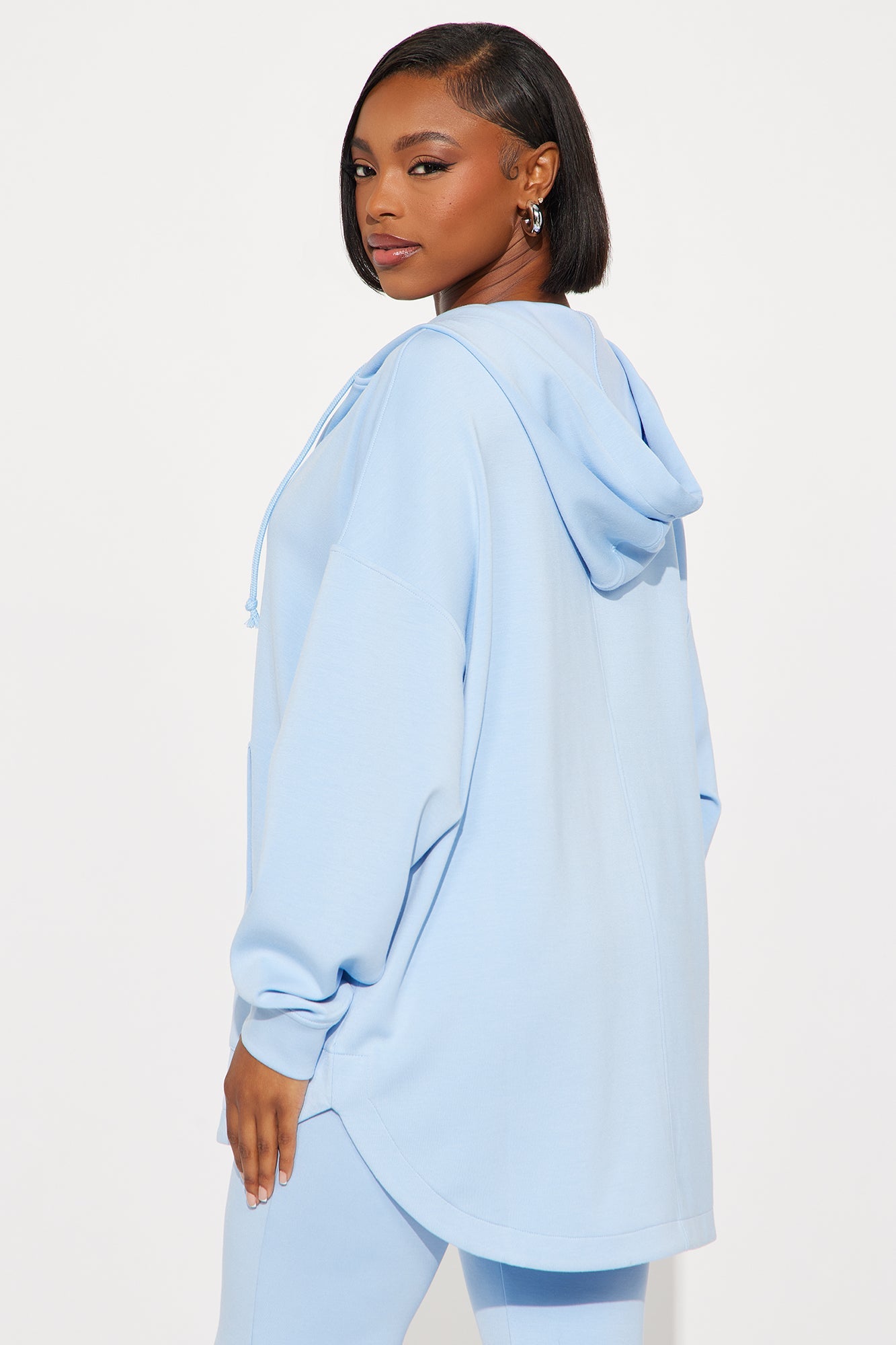 Sarah Ultra Soft Zip Up Hoodie - Light Blue