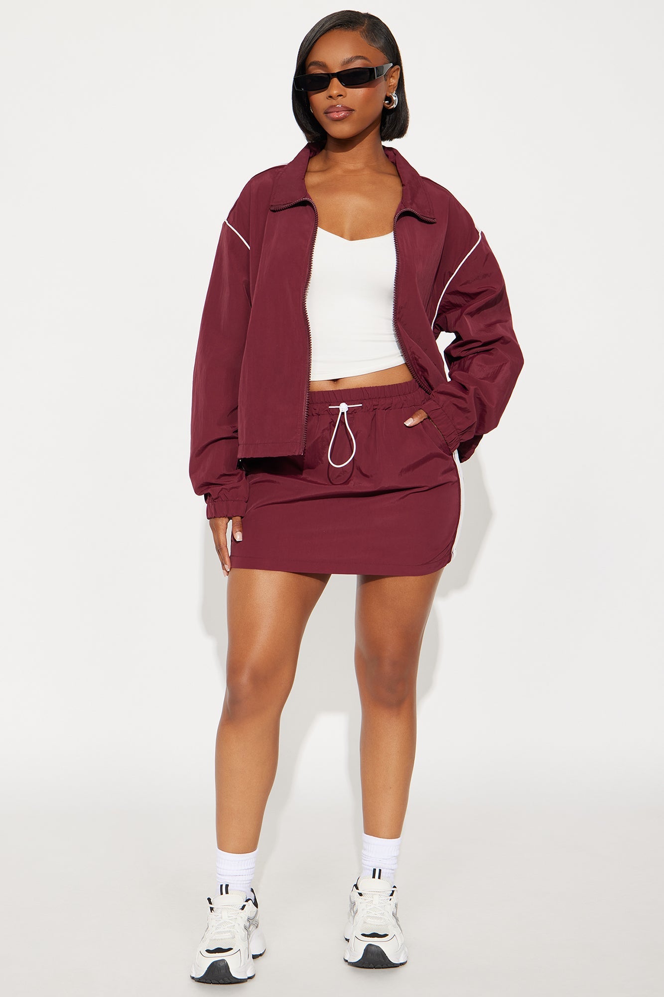 Tennis Court Ready Skirt Set - Burgundy/combo