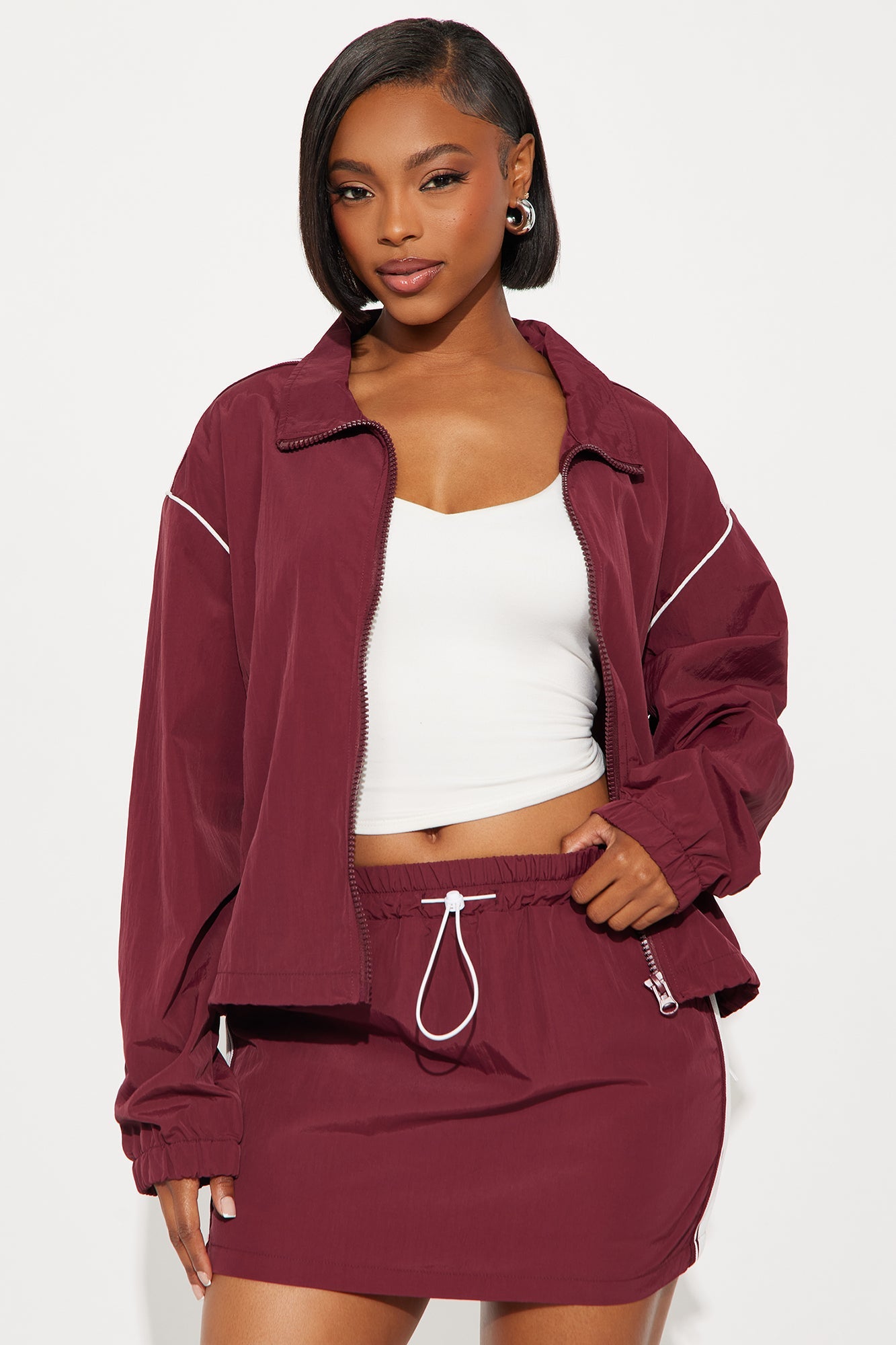 Tennis Court Ready Skirt Set - Burgundy/combo