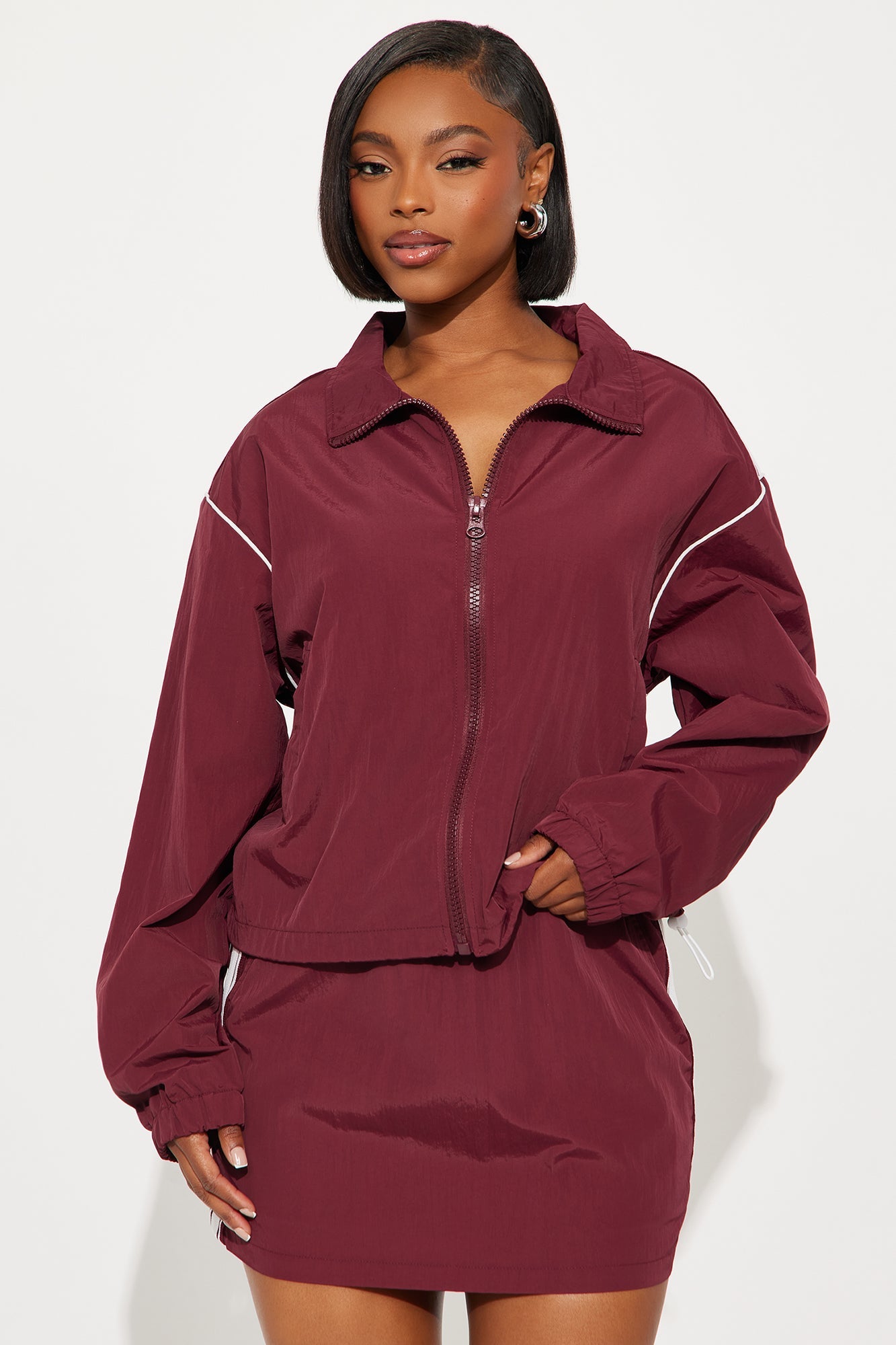 Tennis Court Ready Skirt Set - Burgundy/combo