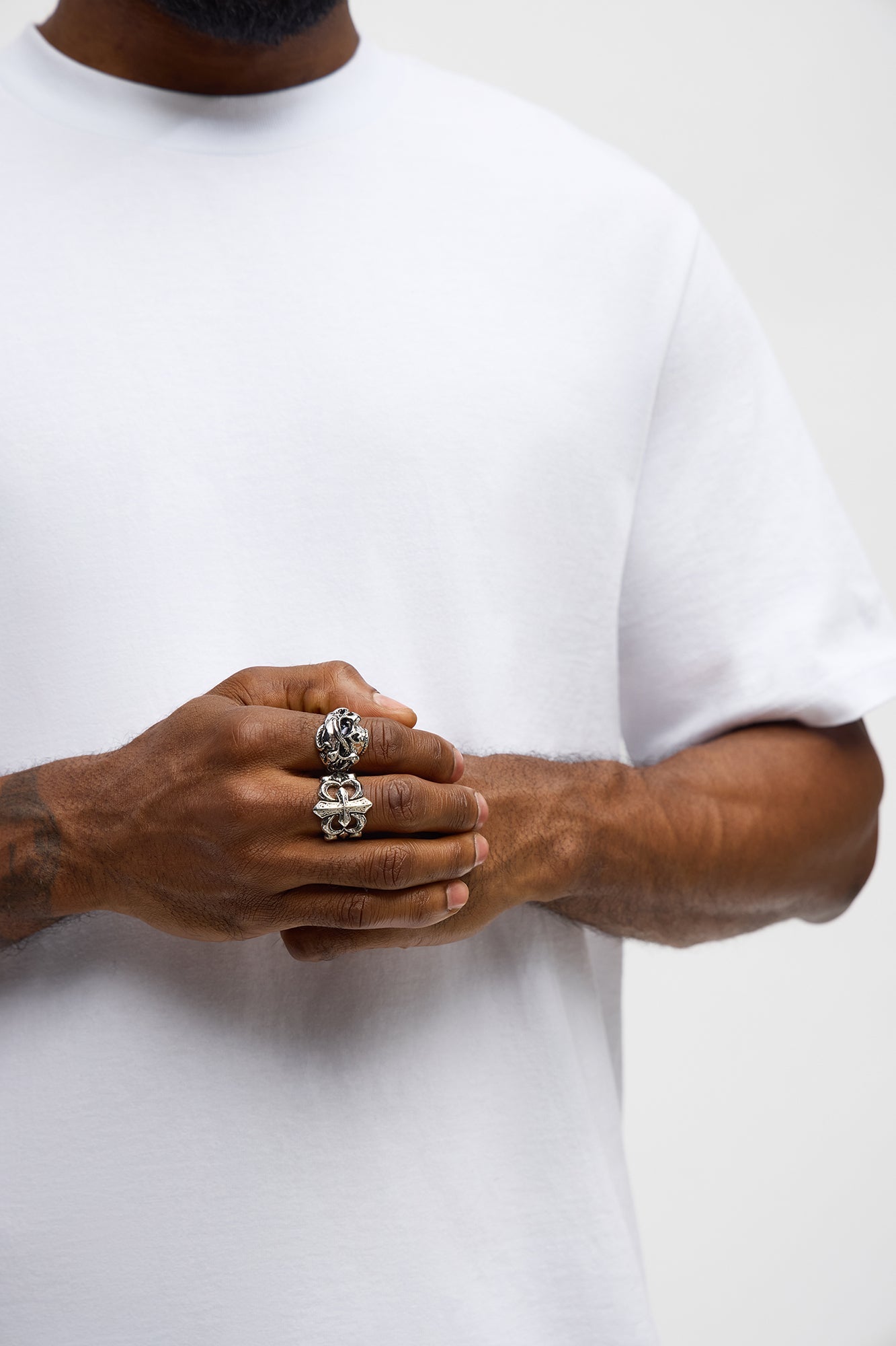 Killah 2 Piece Ring Set - Silver