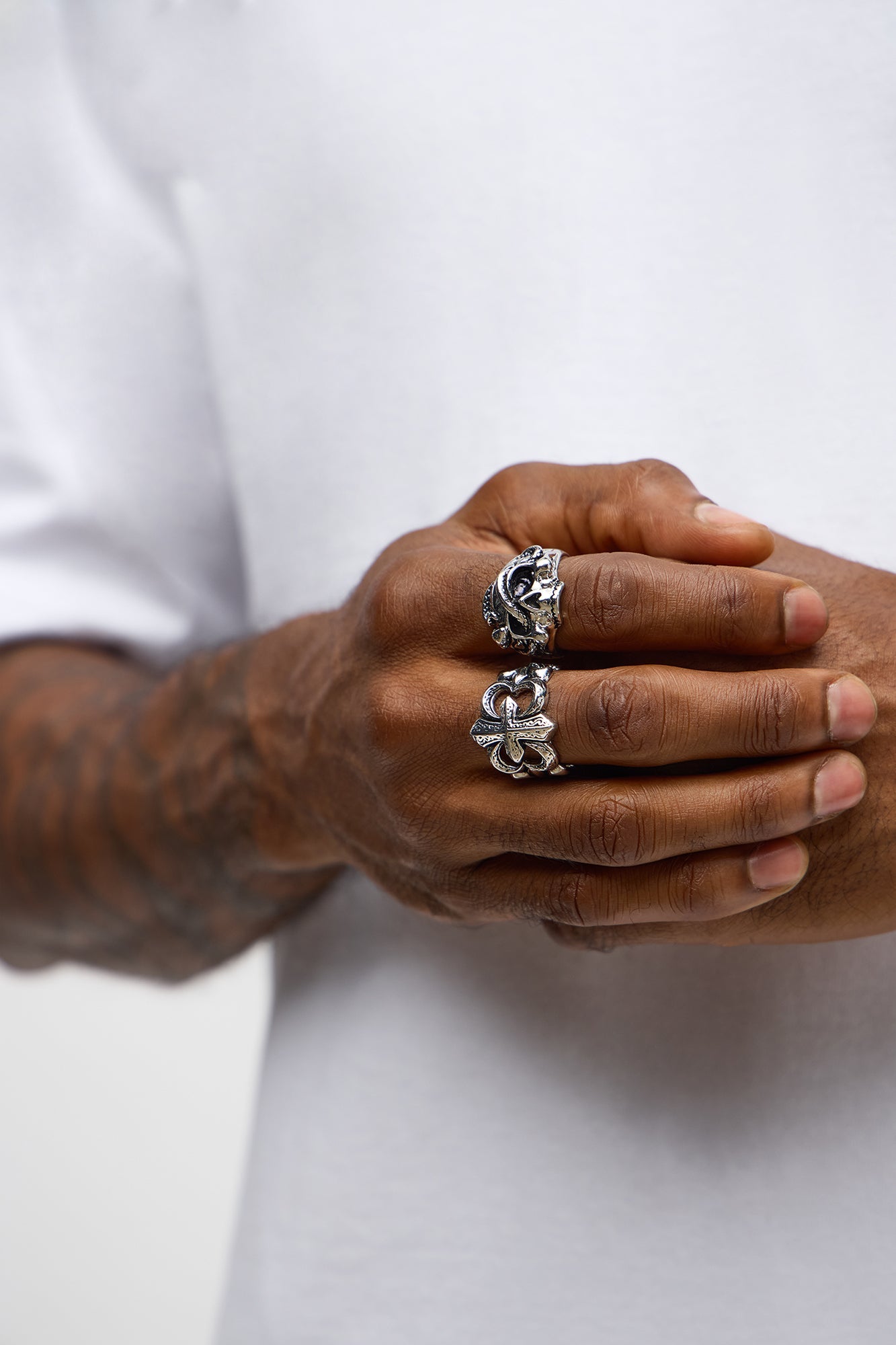 Killah 2 Piece Ring Set - Silver