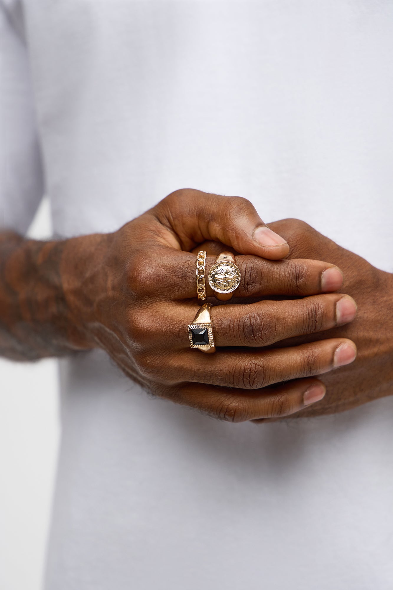 Chain Lord Ring Set - Gold/combo