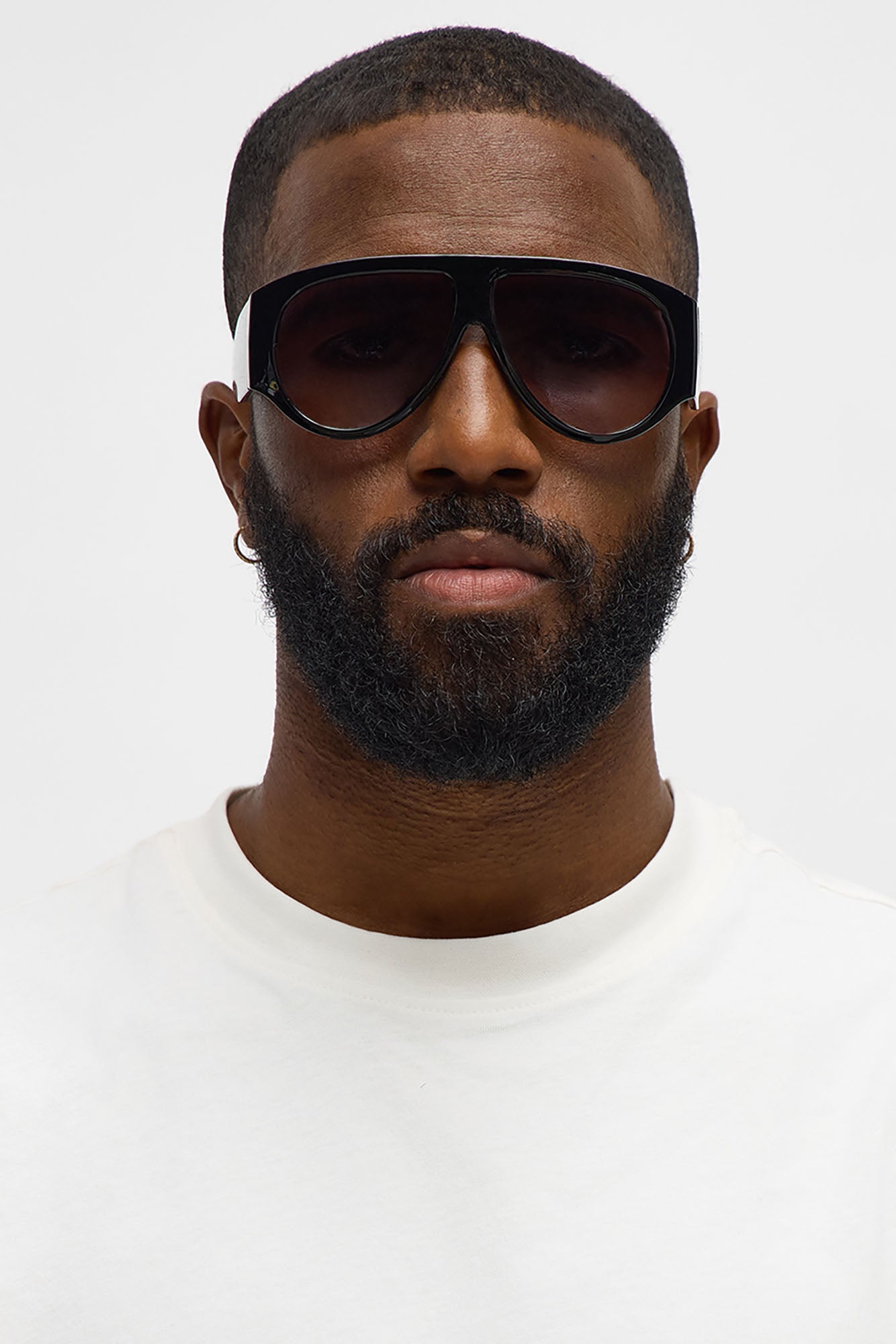 Statement Aviator Sunglasses - Black