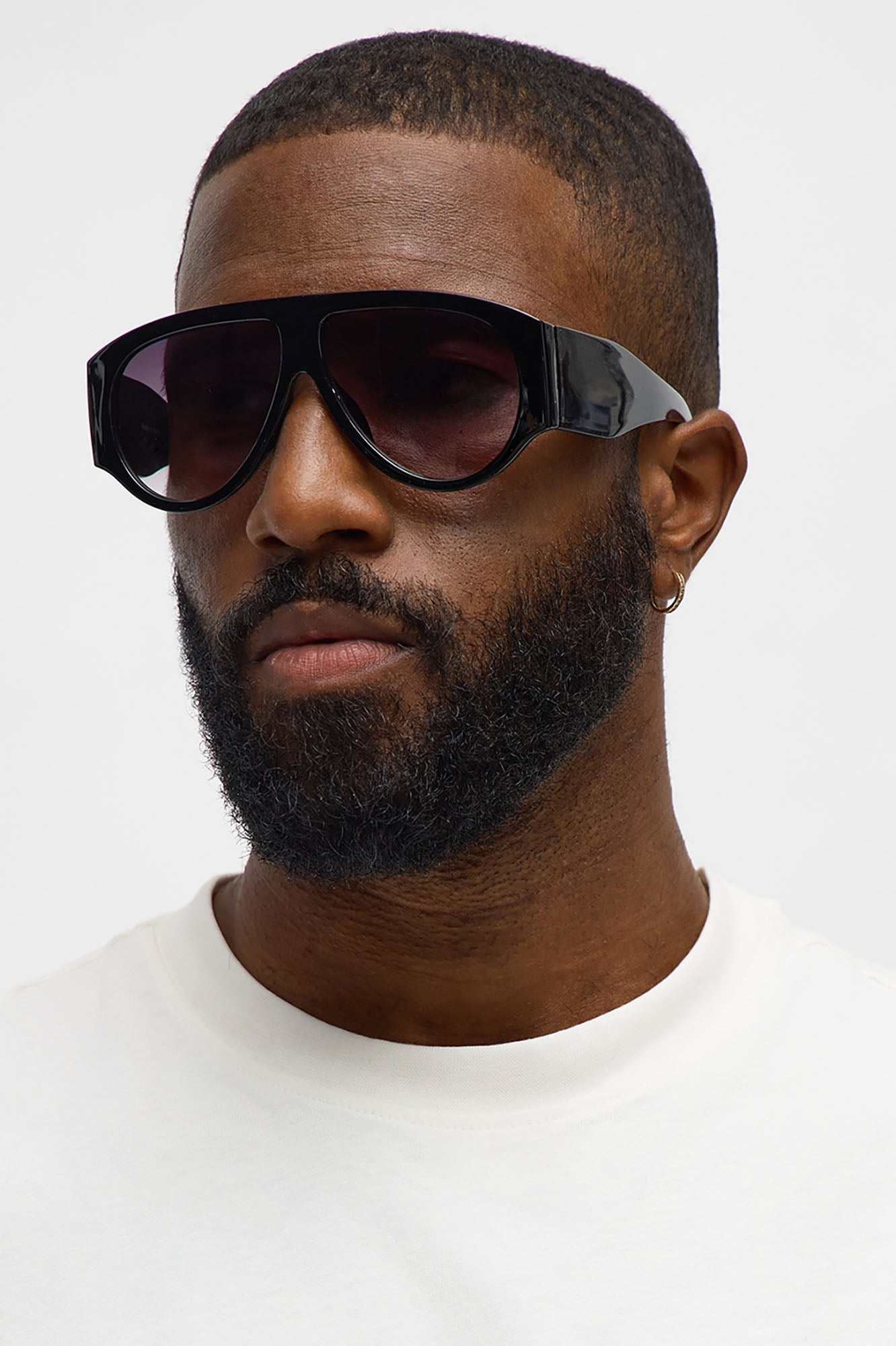 Statement Aviator Sunglasses - Black