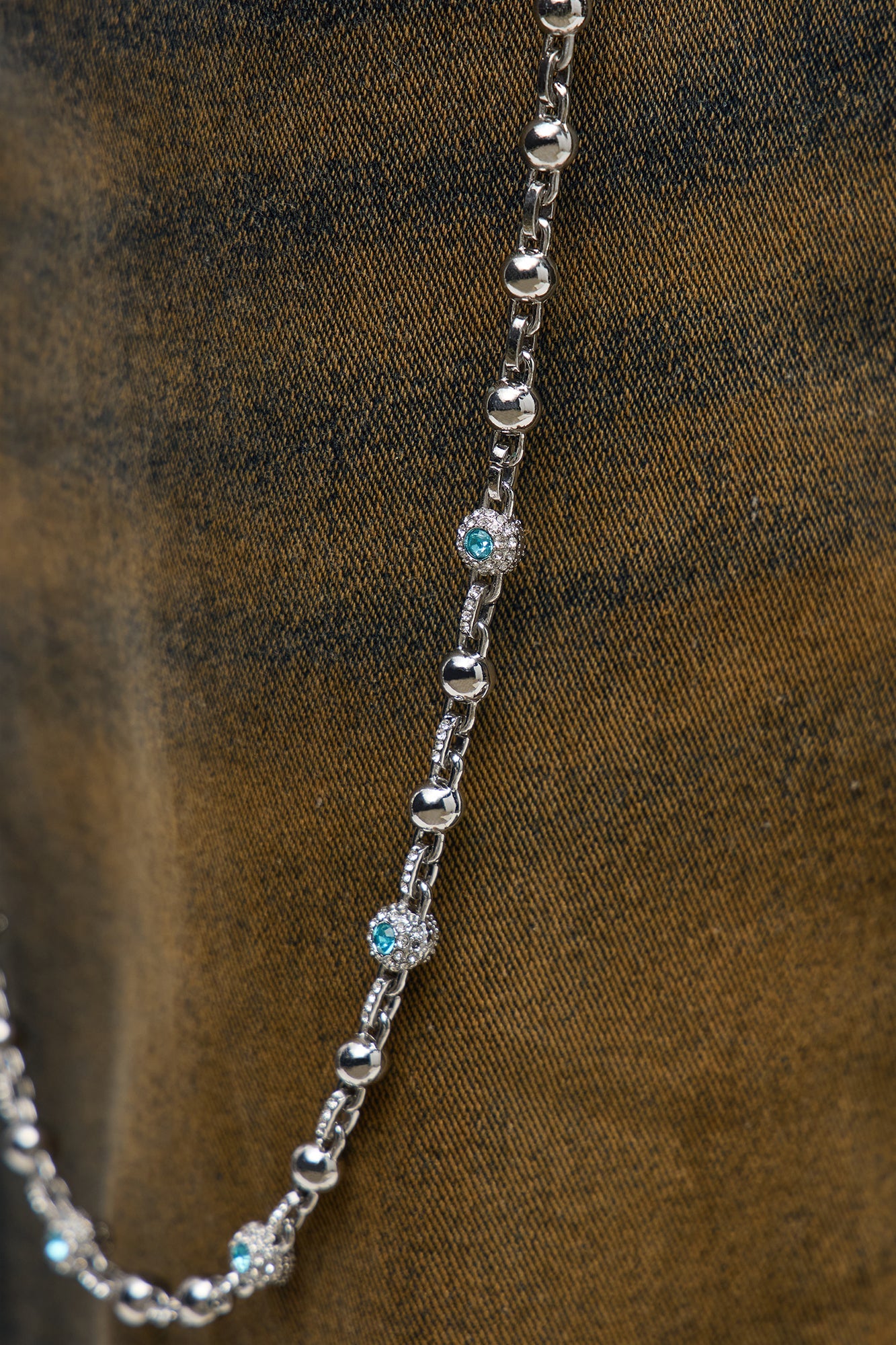 8MM Iced Pant Chain - Silver