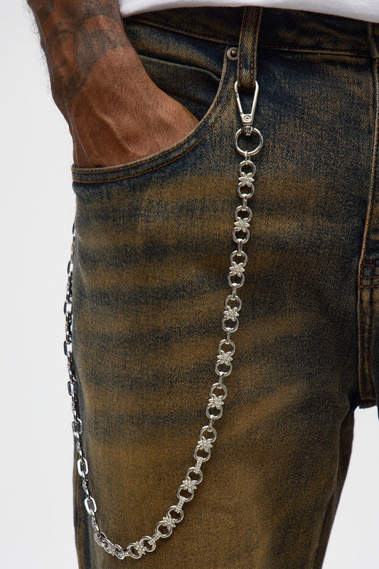 11MM Iced Pant Chain - Silver