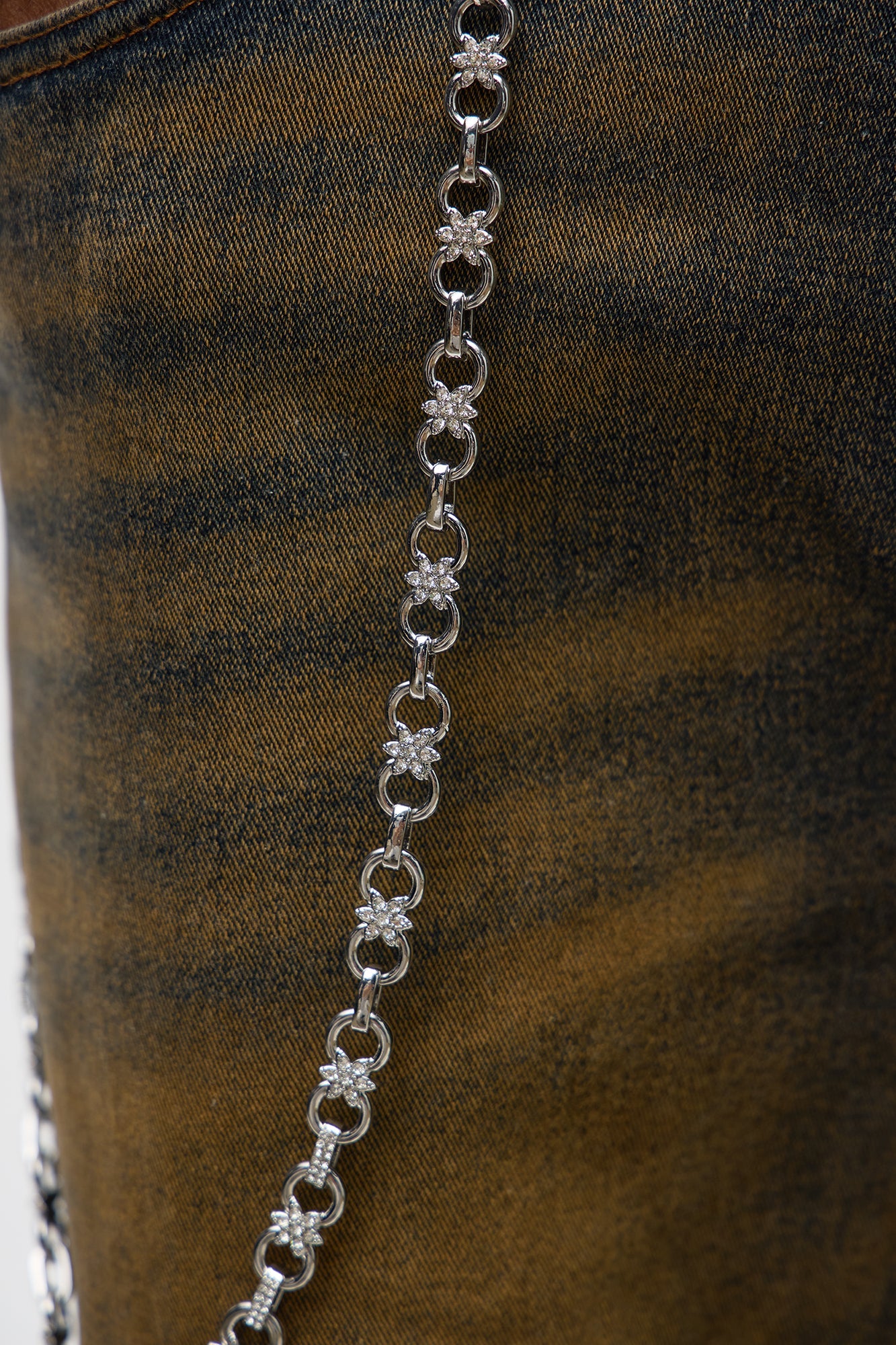 11MM Iced Pant Chain - Silver
