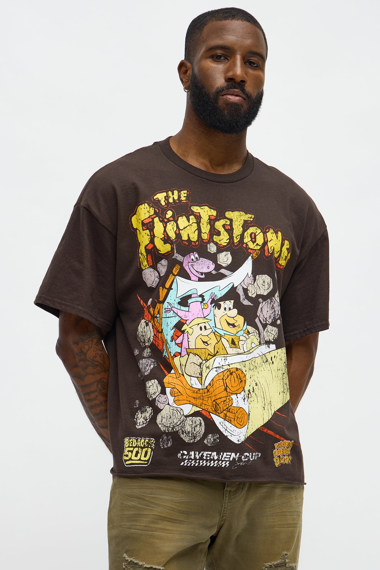 The Flintstones Boxy Short Sleeve Tee - Chocolate