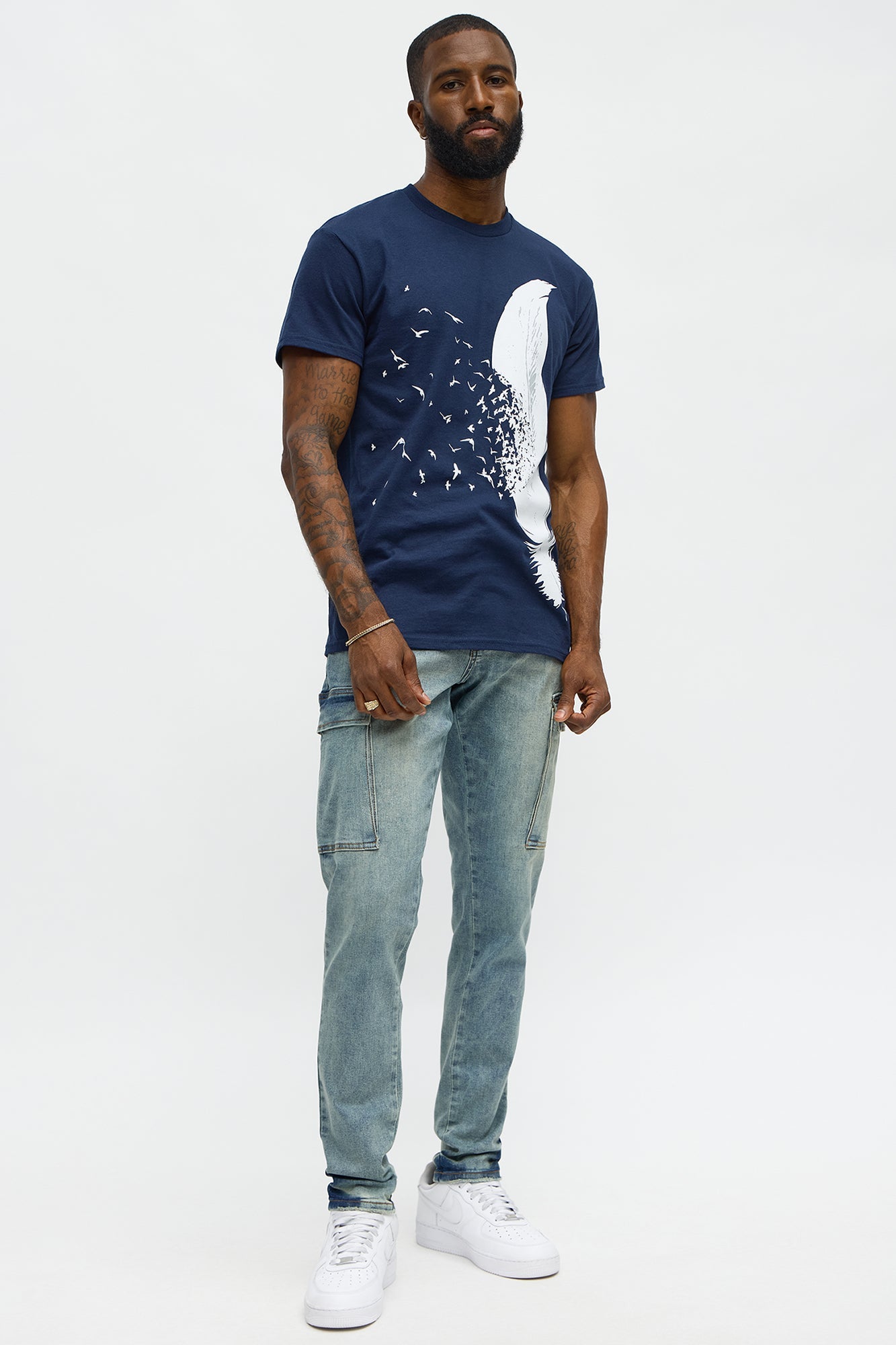 Birds Of A Feather Flock Short Sleeve Tee - Navy