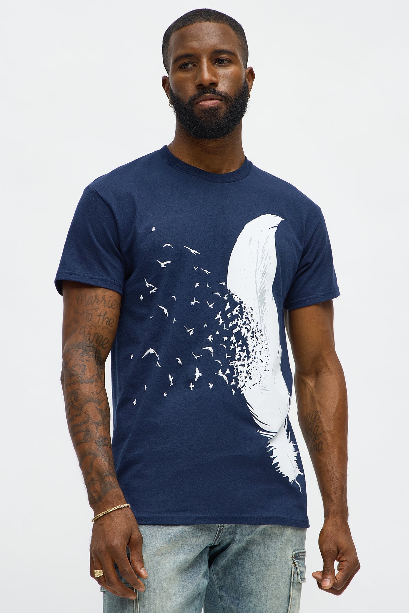 Birds Of A Feather Flock Short Sleeve Tee - Navy