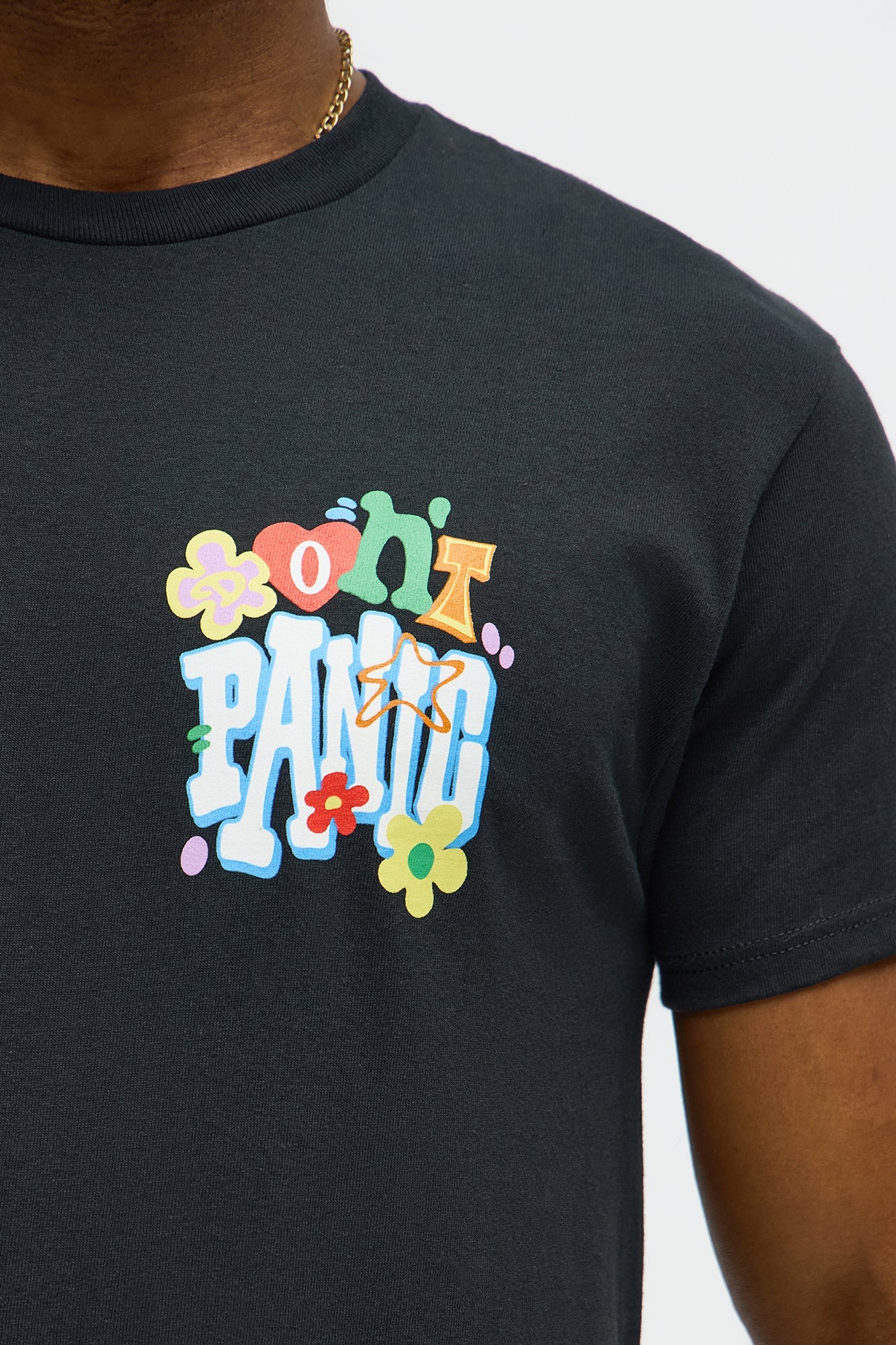 Don't Panic Short Sleeve Tee - Black