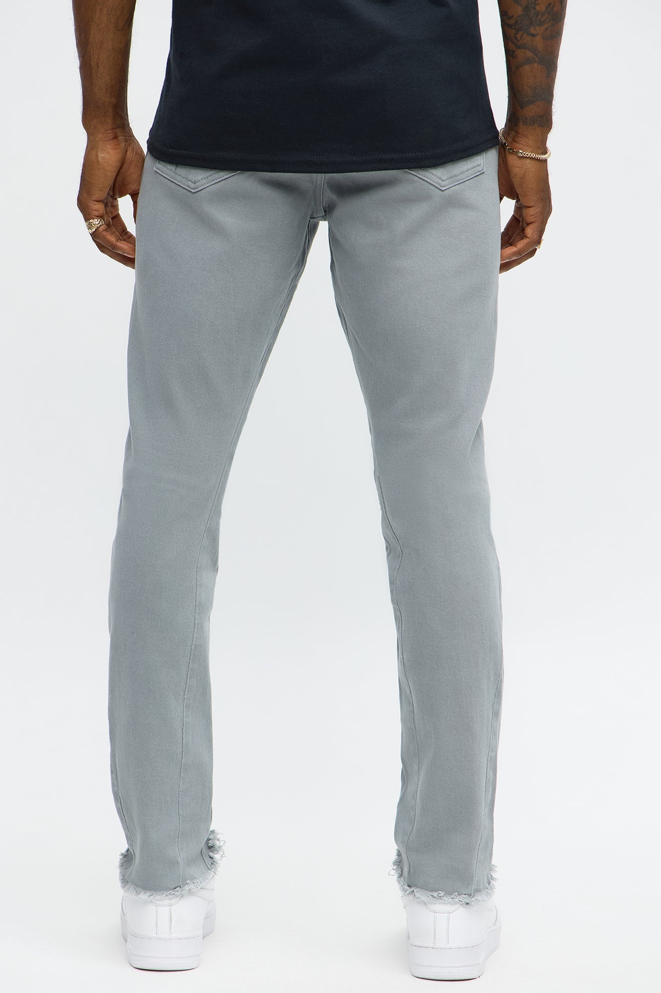 Stacked Skinny Staying Busy Distressed Pant - Grey