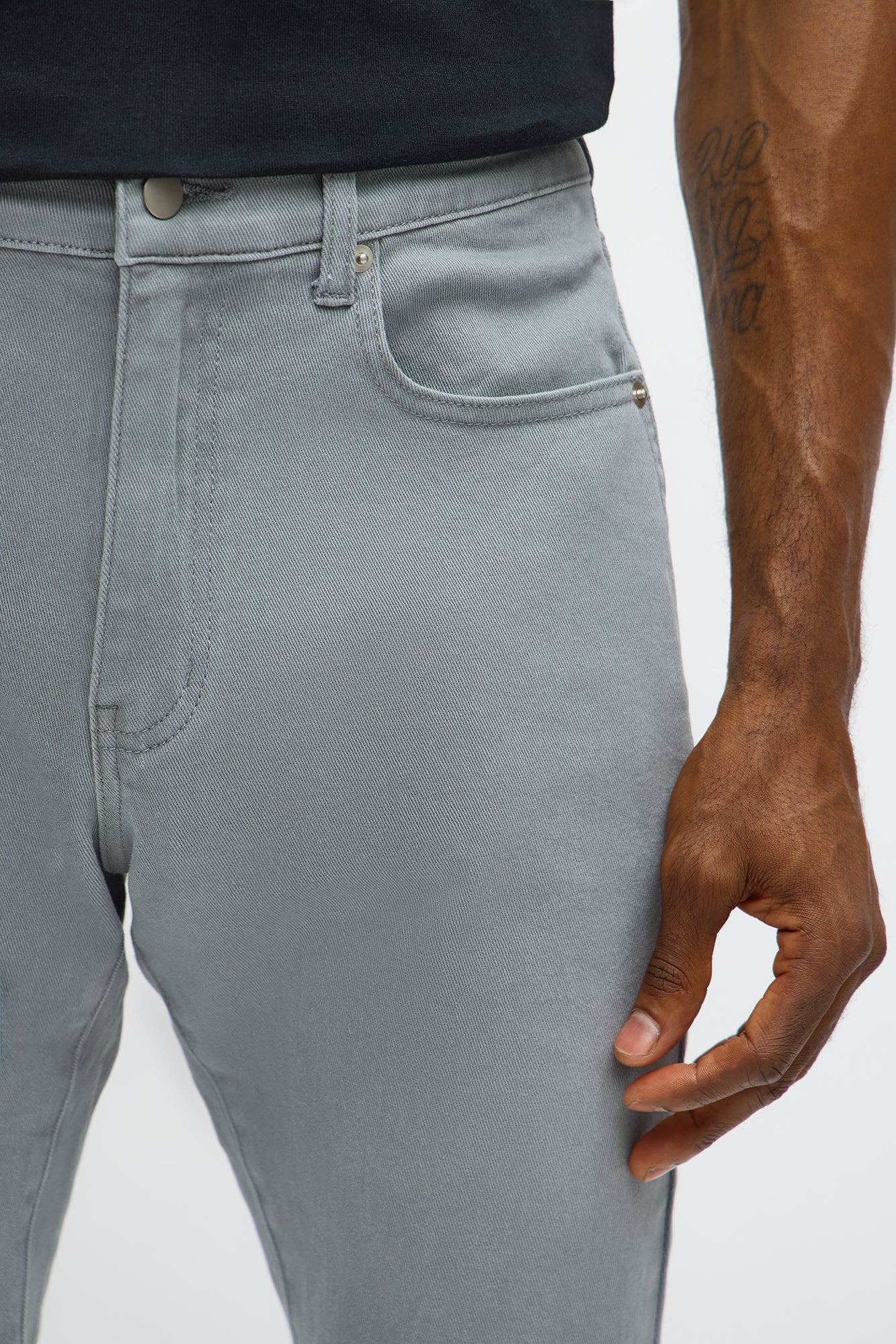 Stacked Skinny Staying Busy Distressed Pant - Grey