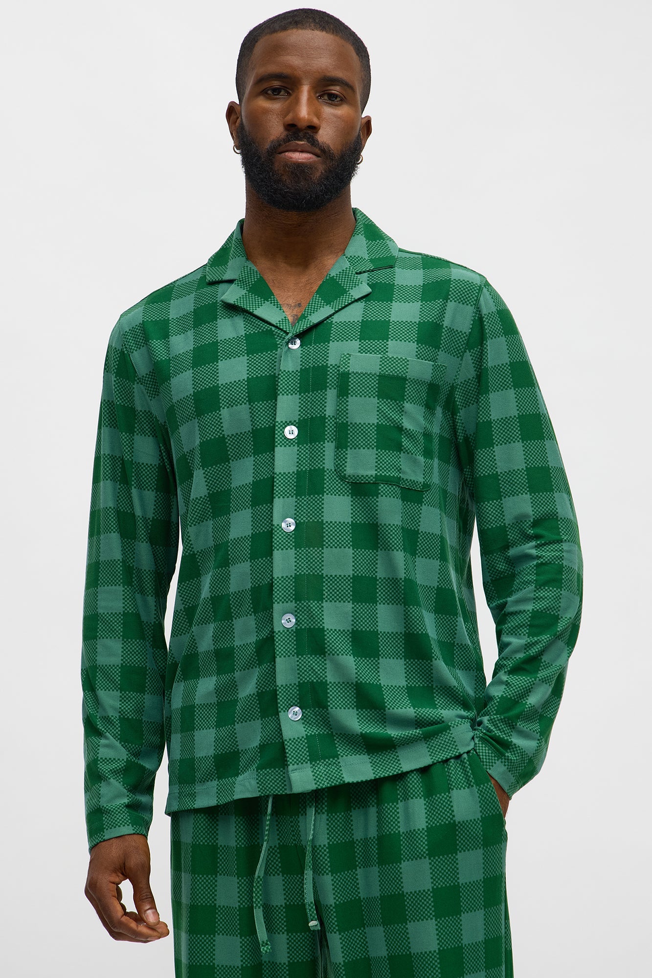 Winter Morning Matching Family Long Sleeve Holiday Lounge Set - Green