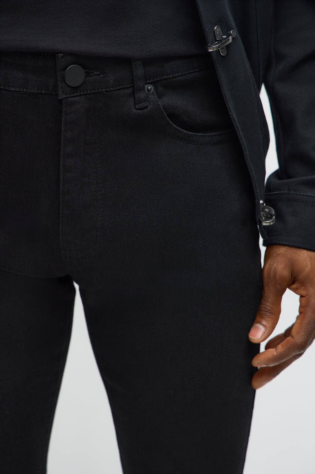 Stacked Skinny Flare Flames Up Jeweled Jean - Black