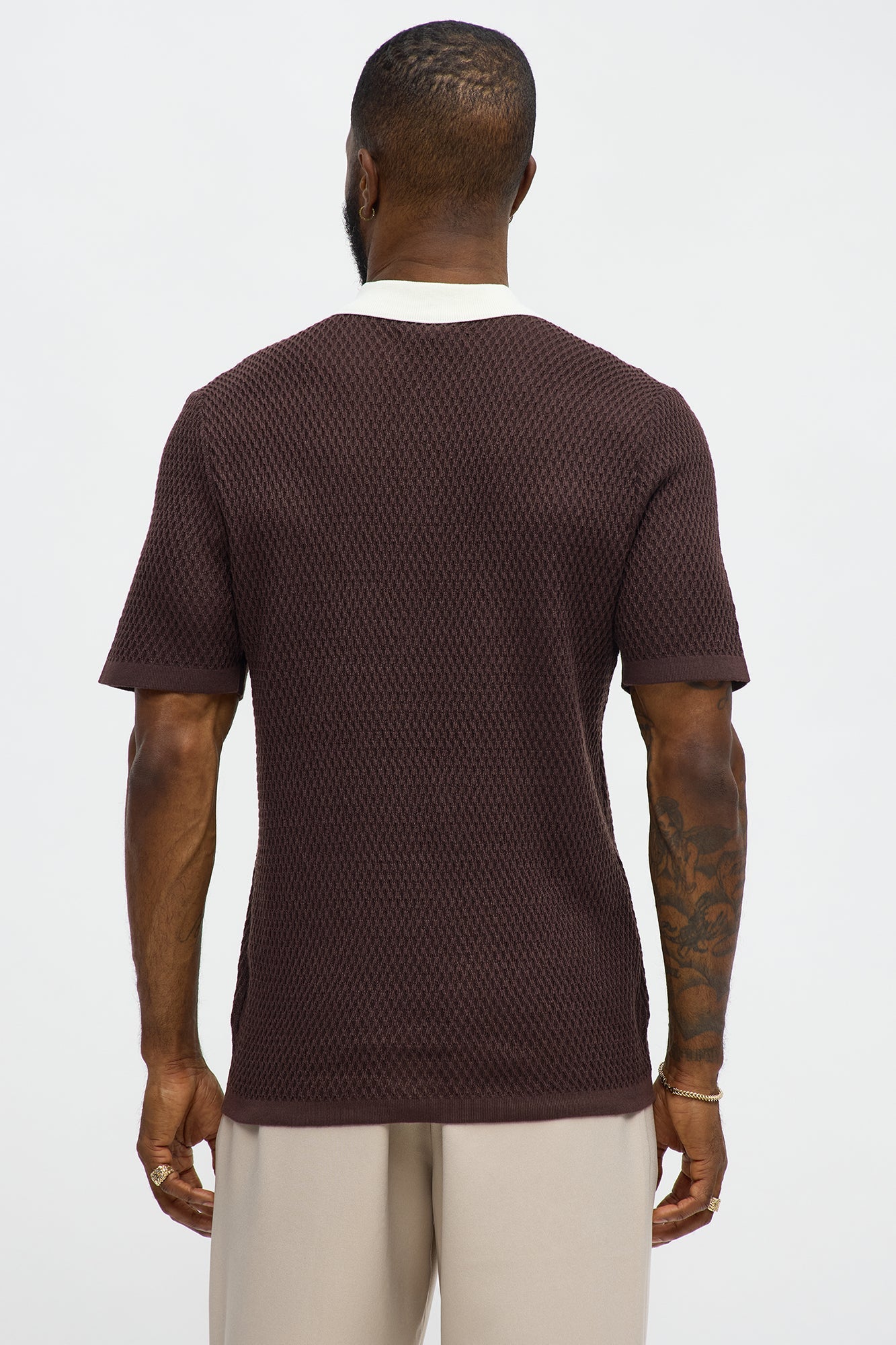 Clubhouse Textured Polo - Brown/combo
