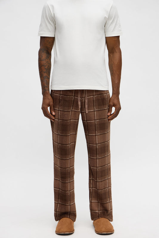 Morning Coffee Plush Lounge Pants - Chocolate