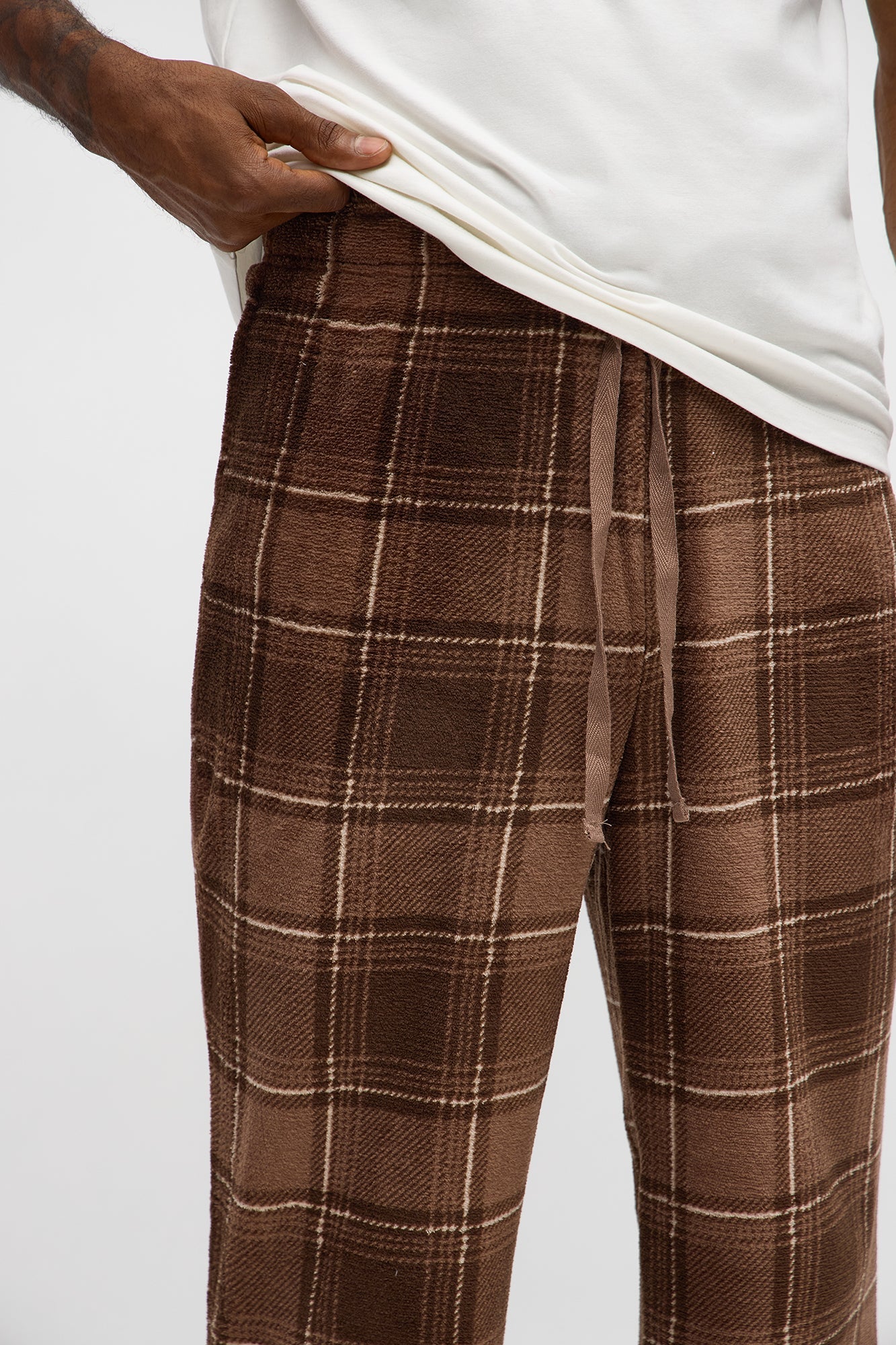 Morning Coffee Plush Lounge Pants - Chocolate