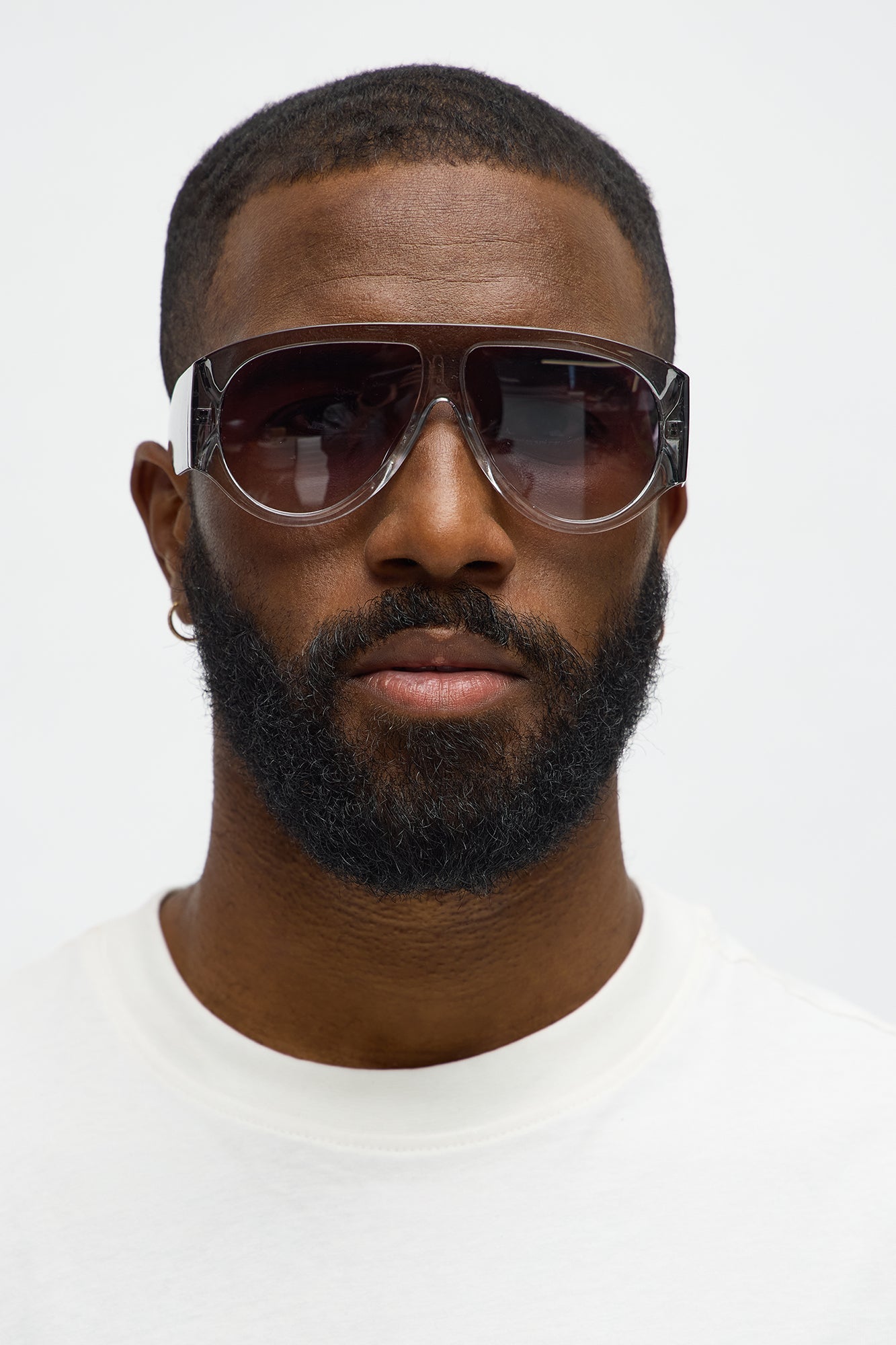 Statement Aviator Sunglasses - Grey