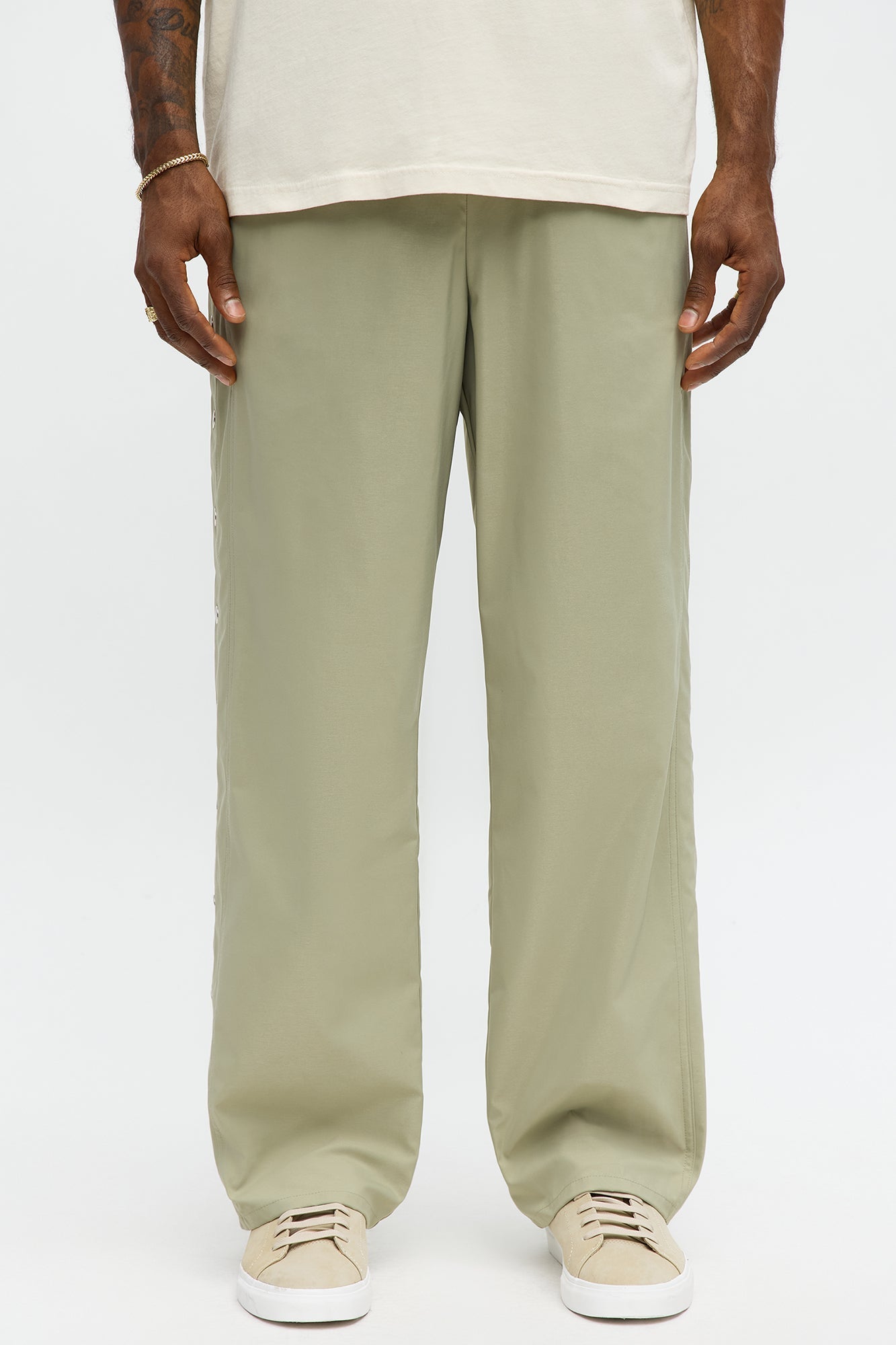 Baggy Lose Control Snap Button Pant - Sage