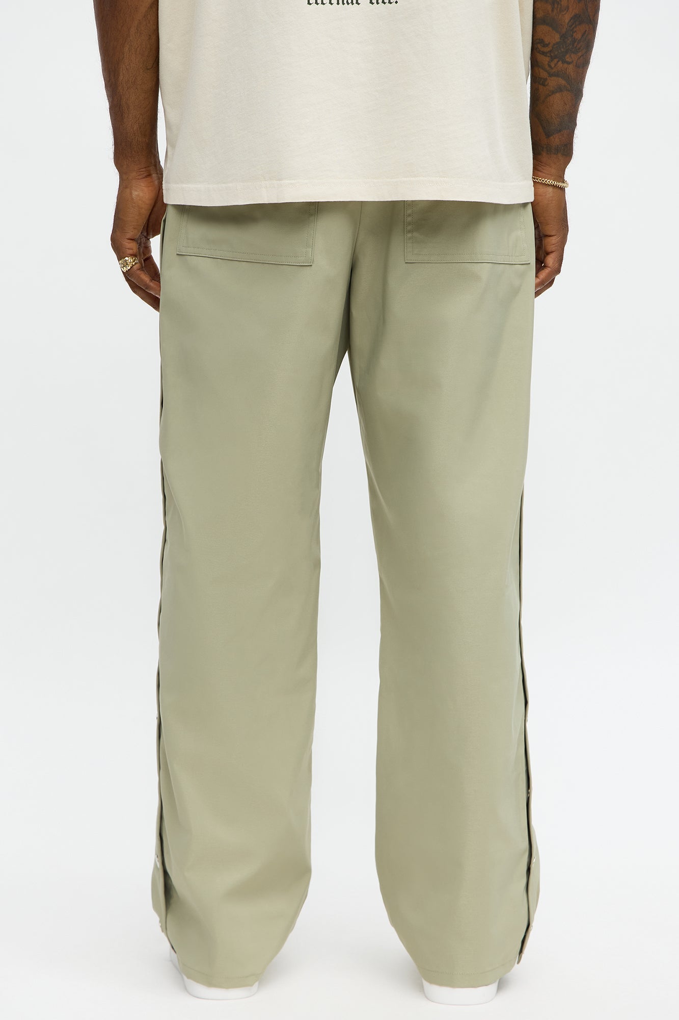 Baggy Lose Control Snap Button Pant - Sage