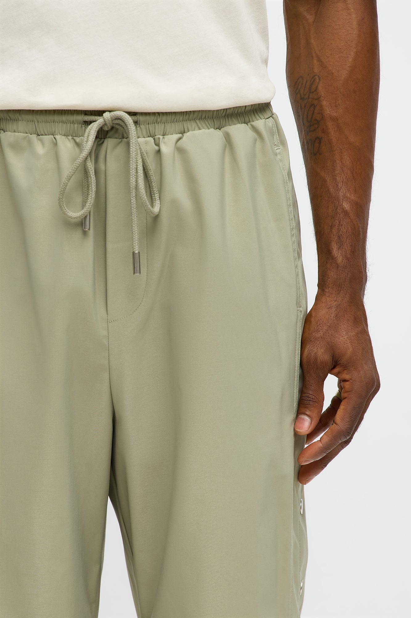 Baggy Lose Control Snap Button Pant - Sage