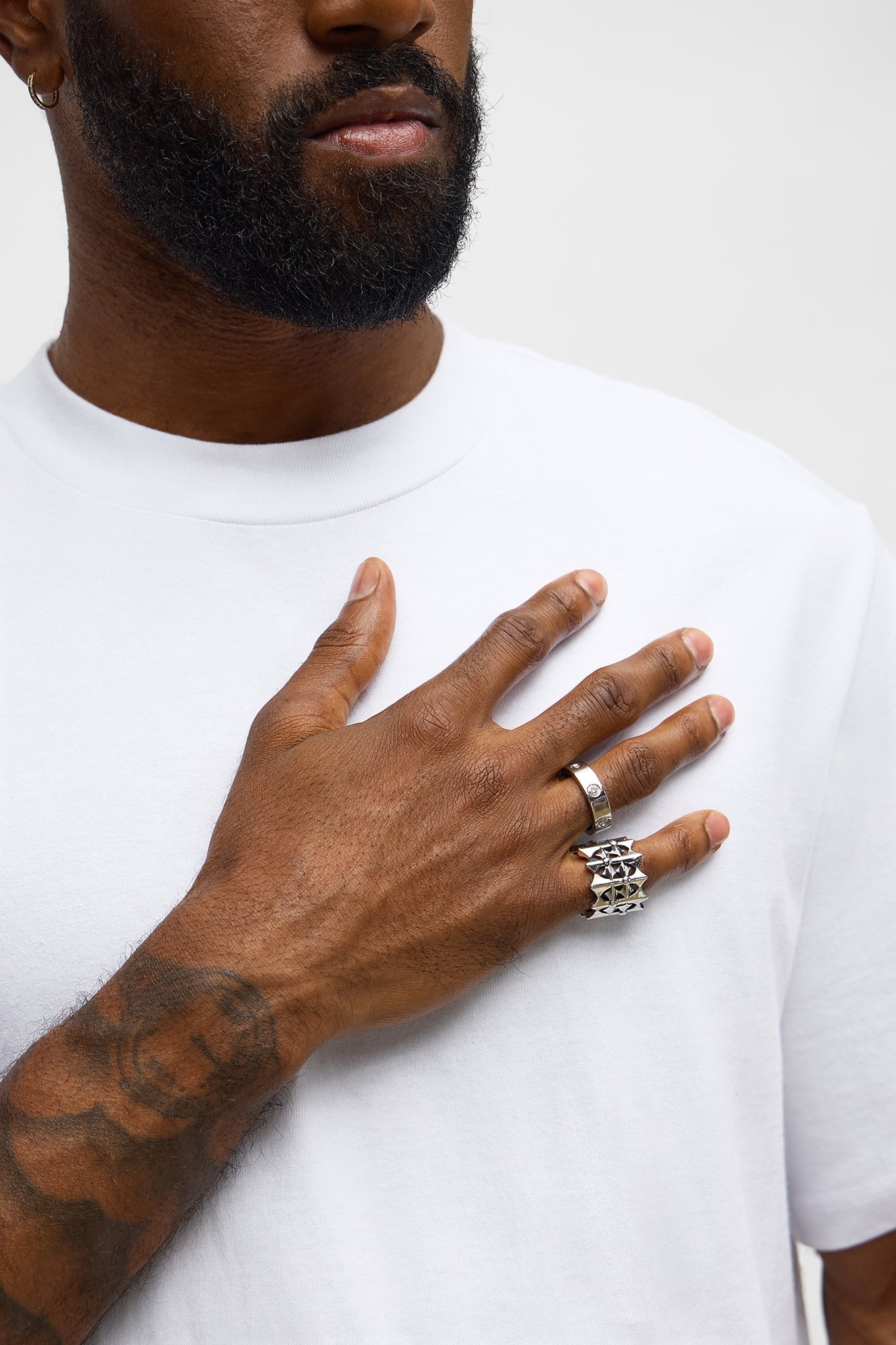 Vanish 2 Piece Ring Set - Silver